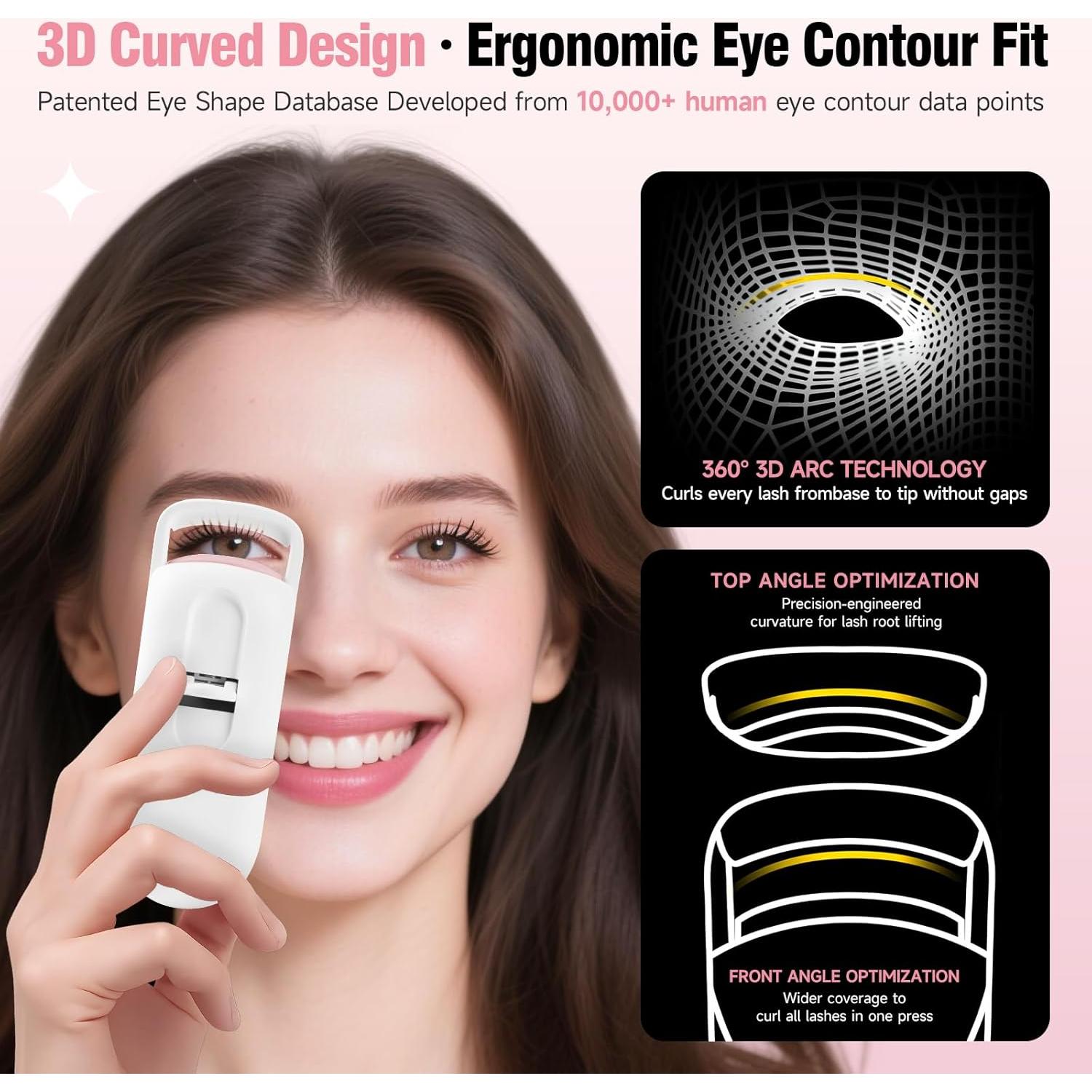 Rizador de Pestañas Calentado DUDUDU Mini Blanco 2 Niveles