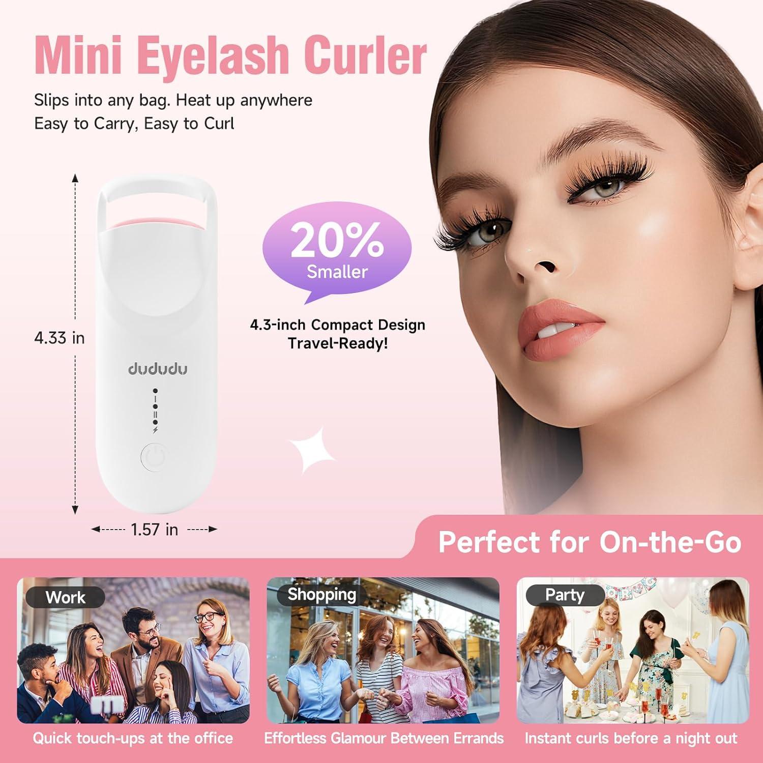 Rizador de Pestañas Calentado DUDUDU Mini Blanco 2 Niveles