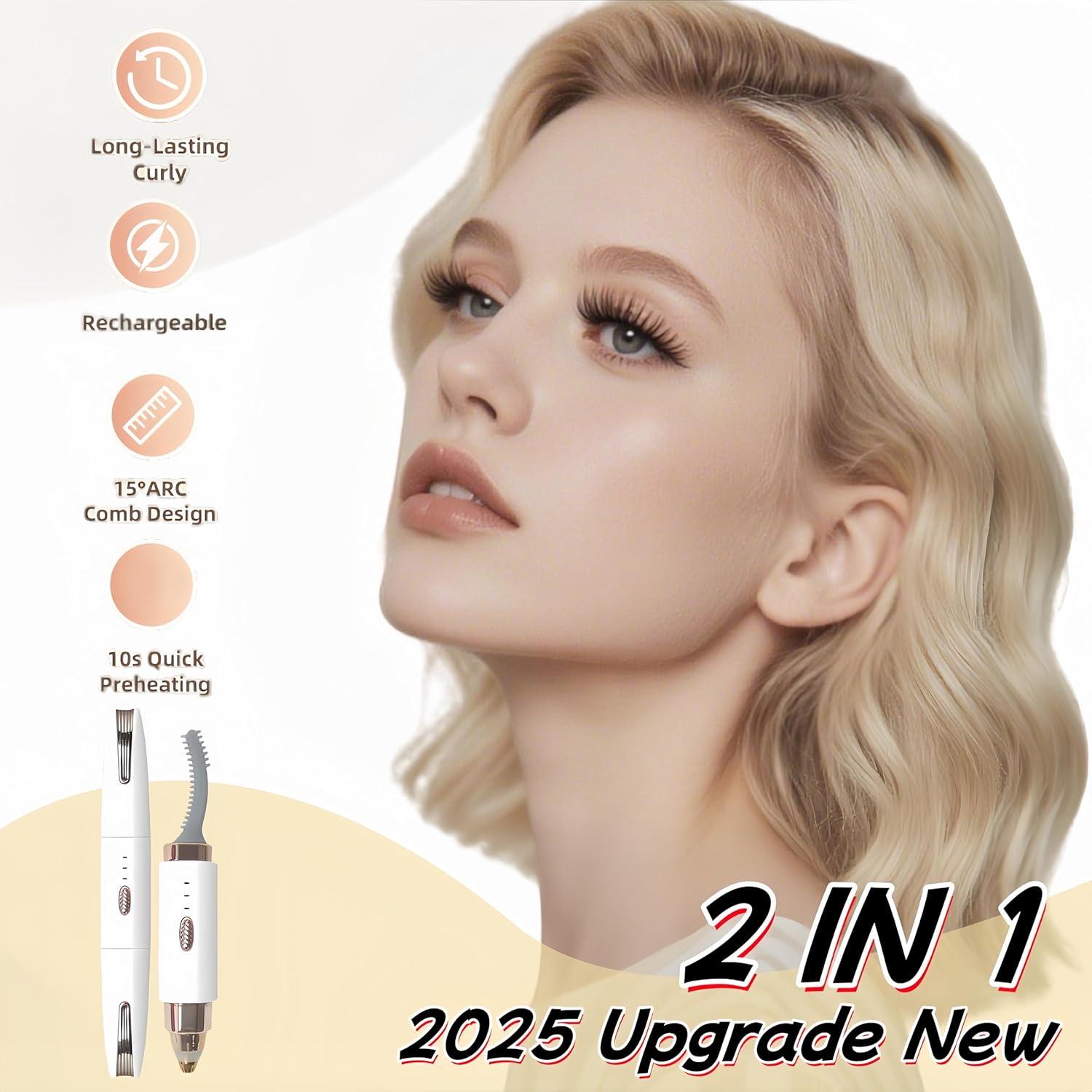 Rizador de Pestañas Calentado BUV 2 en 1 Blanco - Efecto 24H