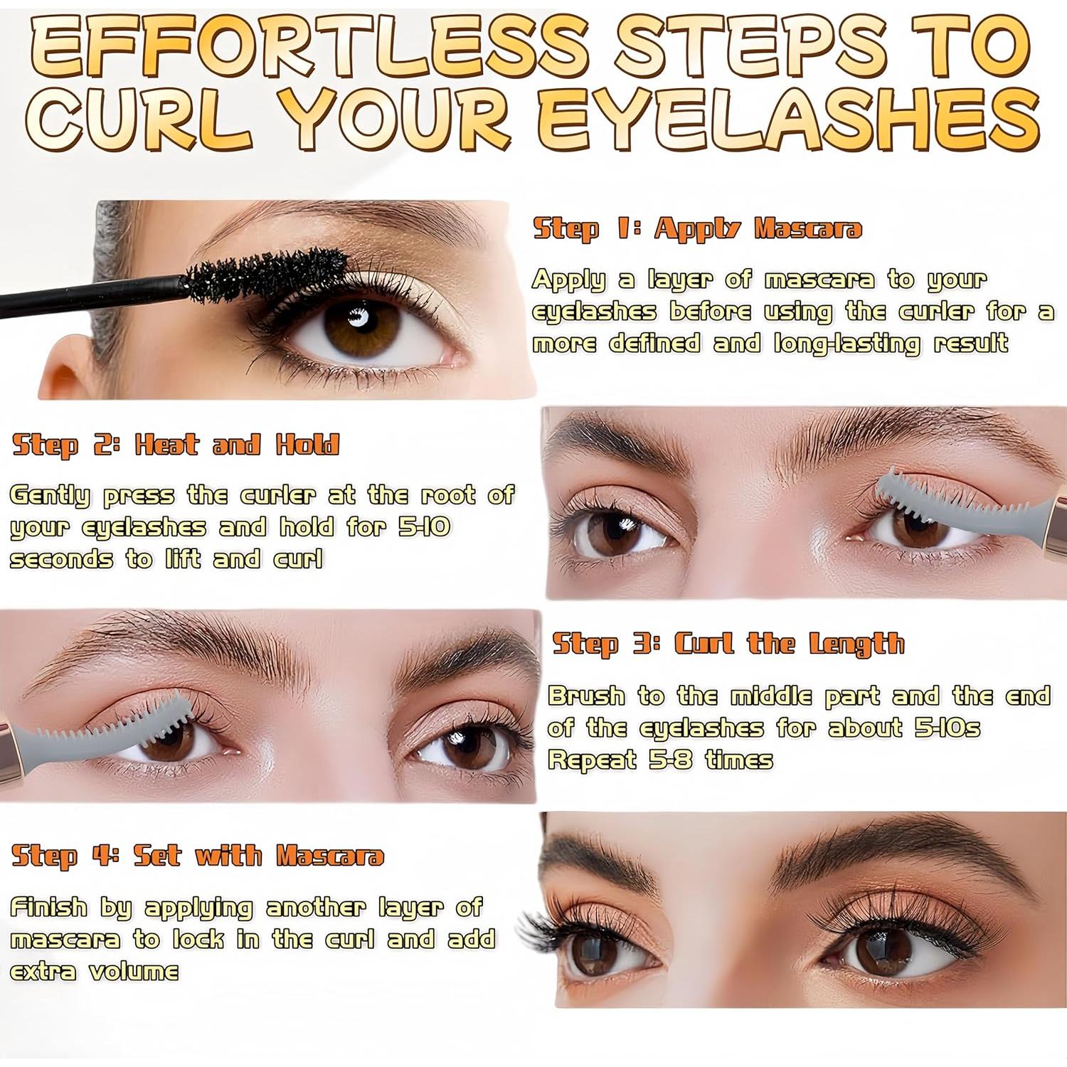 Rizador de Pestañas Calentado BUV 2 en 1 Blanco - Efecto 24H