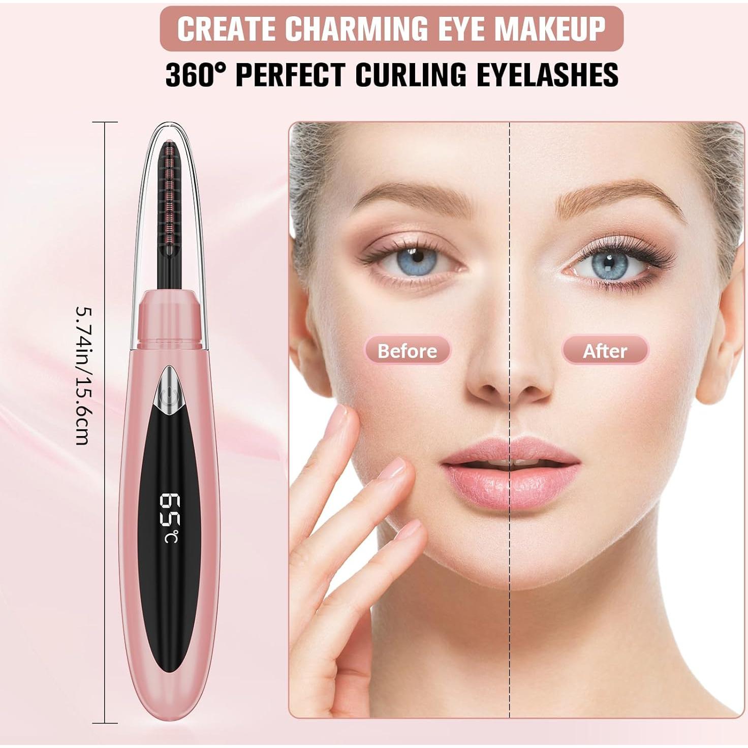 Rizador de Pestañas Calentado Pkywars Rosa 3 Temperaturas