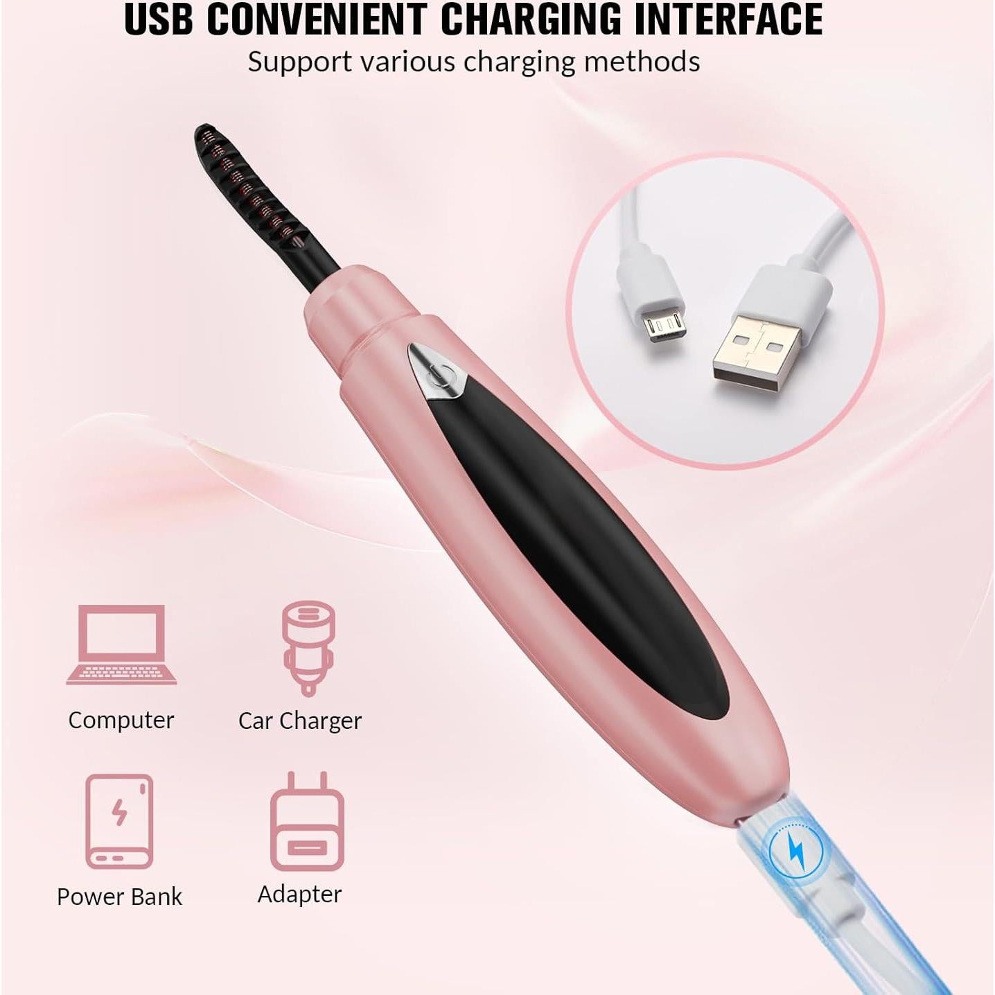 Rizador de Pestañas Calentado Pkywars Rosa 3 Temperaturas