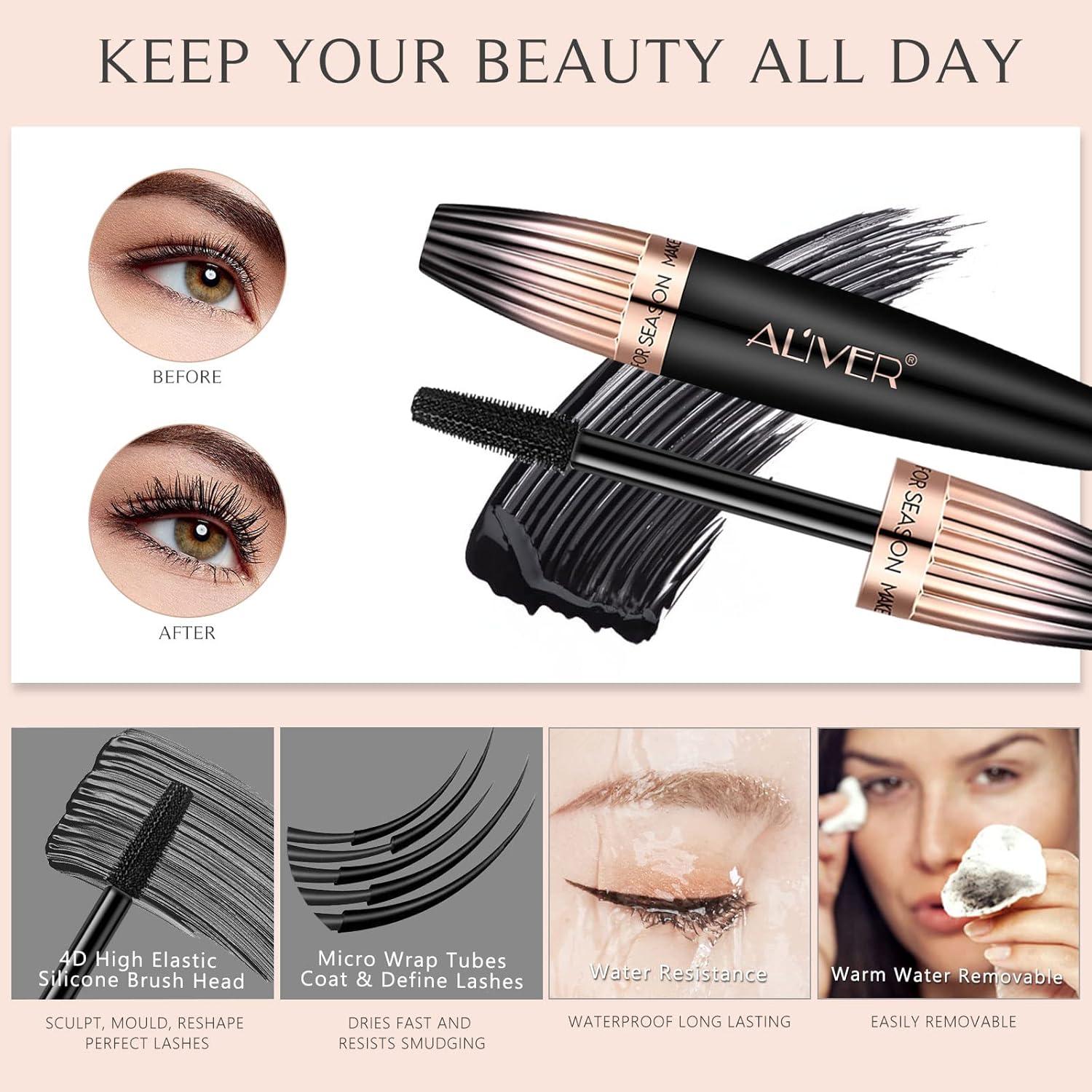 Paquete de 2 Máscaras de Pestañas 4D YEUGSCKA Impermeables