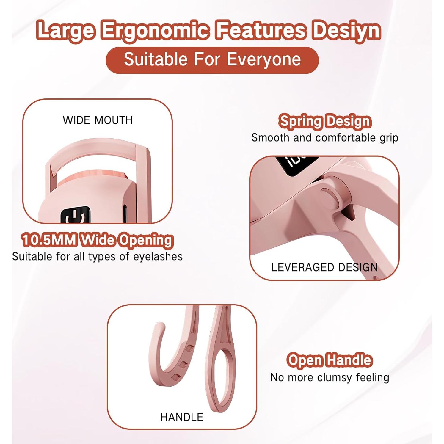 Rizador de Pestañas Eléctrico OneNine Recargable 2025 Rosa