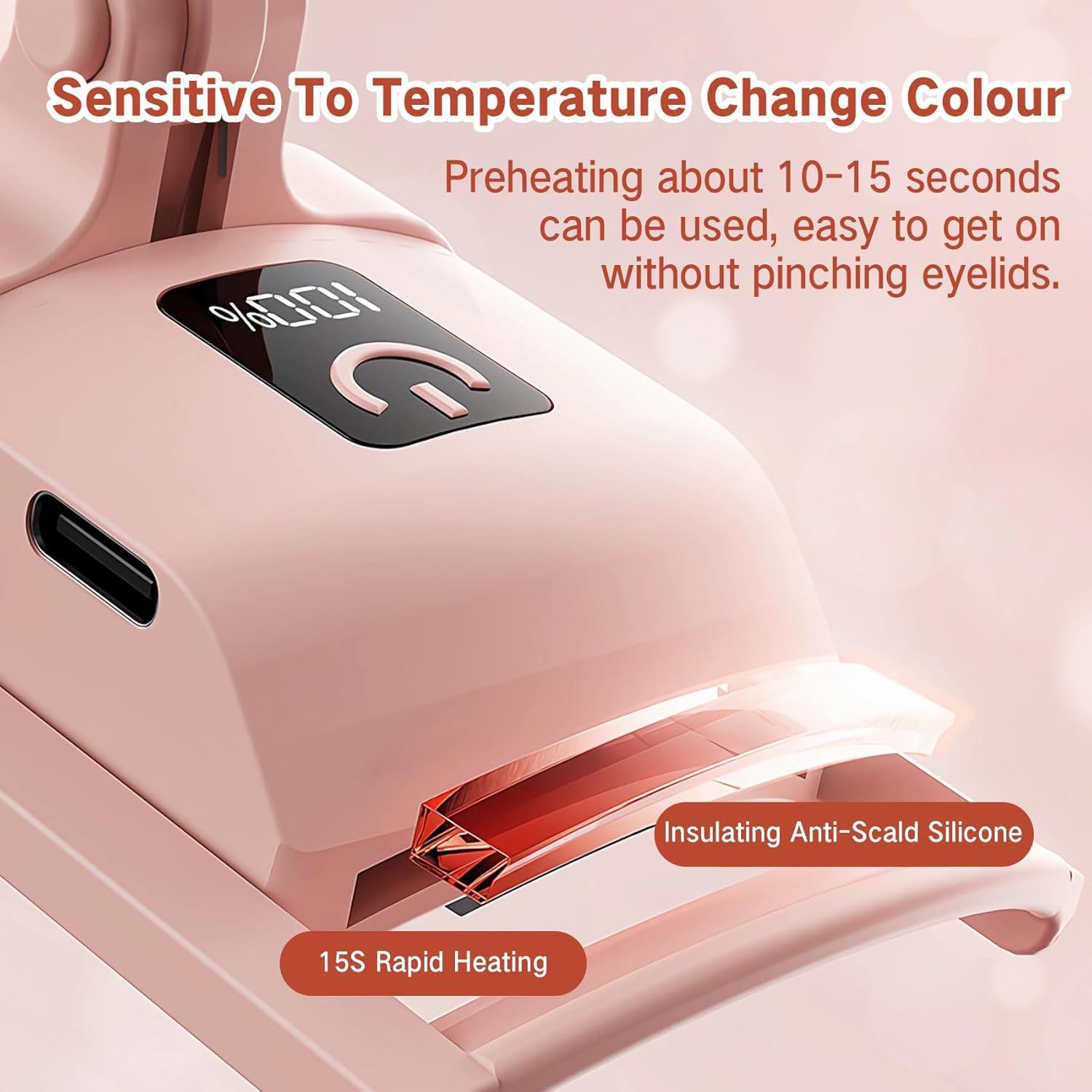 Rizador de Pestañas Eléctrico OneNine Recargable 2025 Rosa