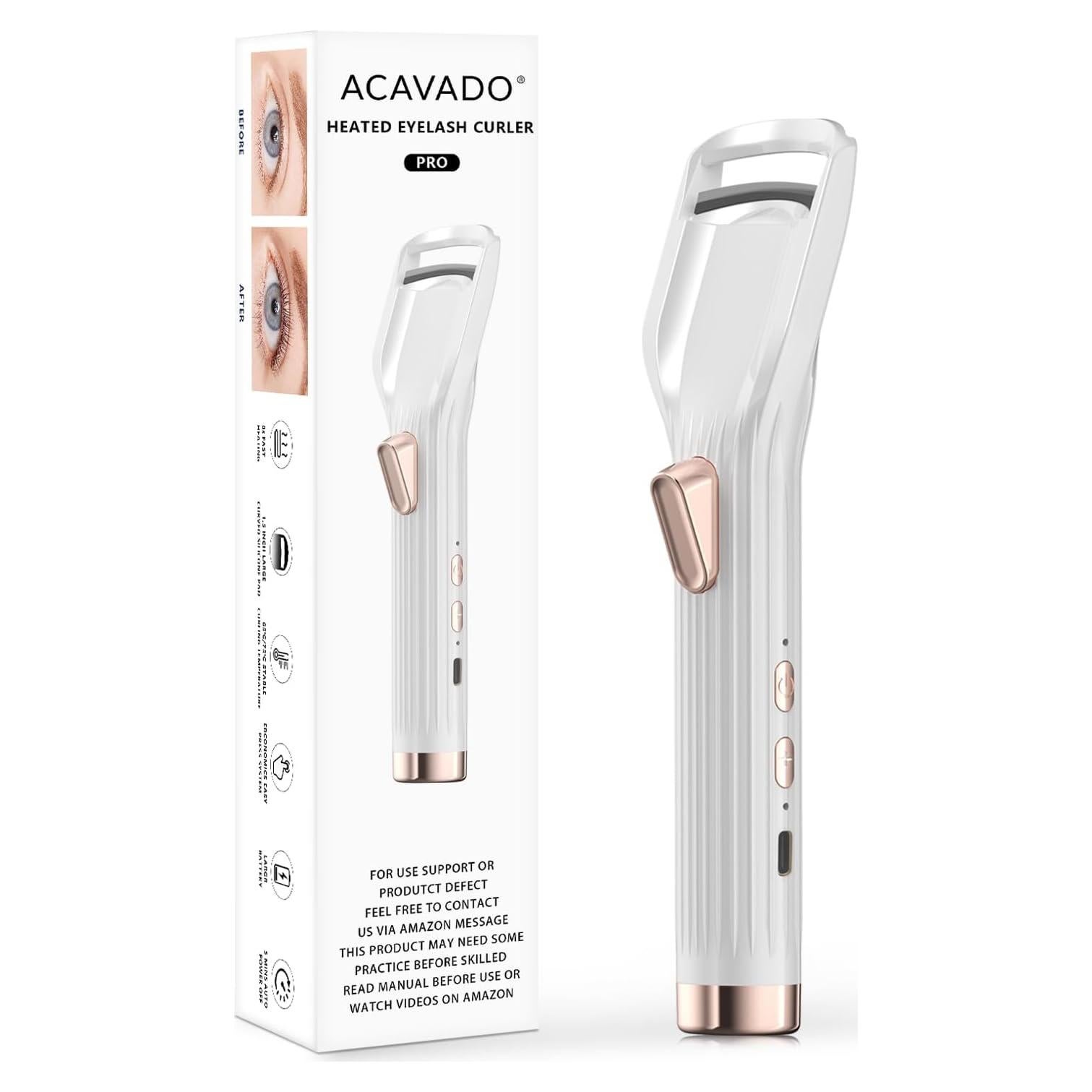 Rizador de Pestañas Eléctrico Acavado - Calentamiento 10s - 2 Modos