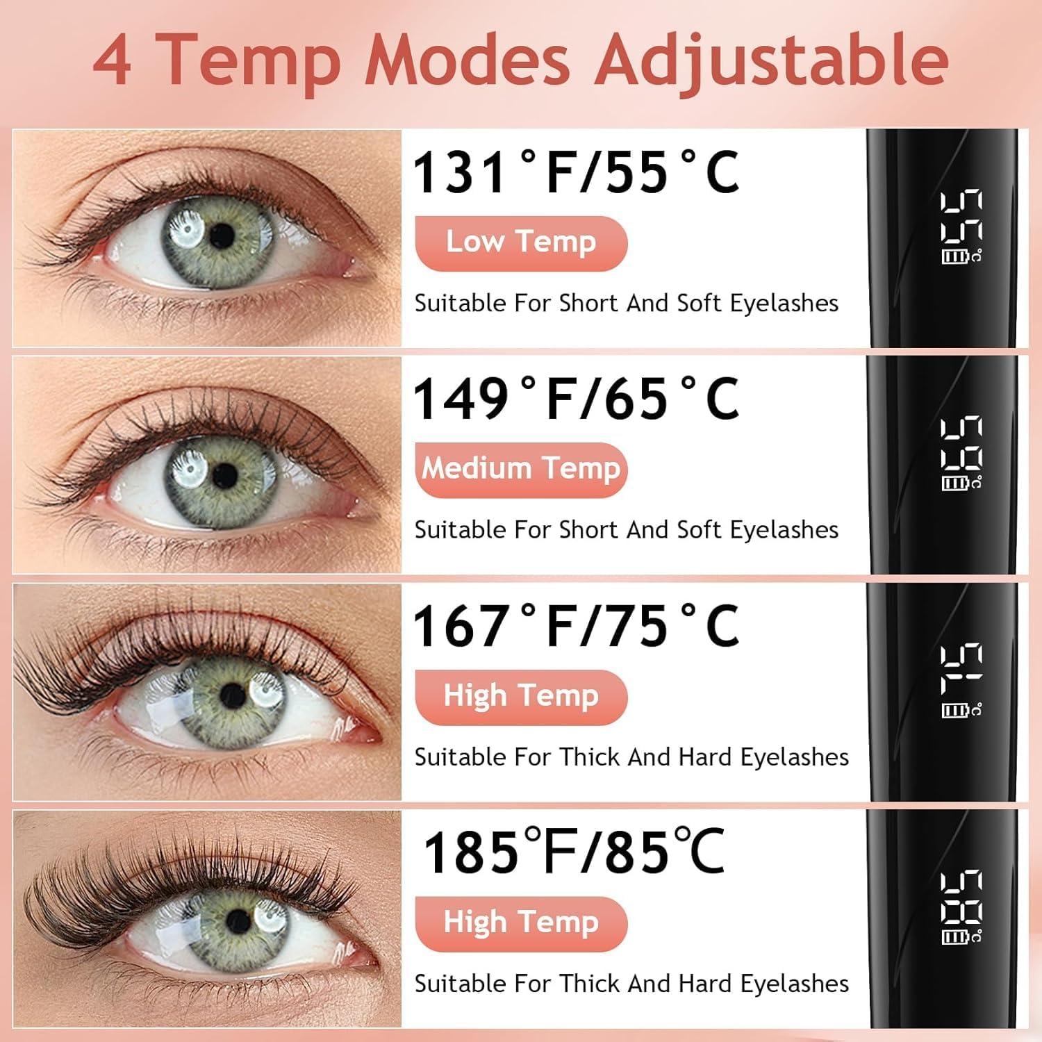 Rizador de Pestañas Calentado Valiayi con 4 Modos y Pantalla LED