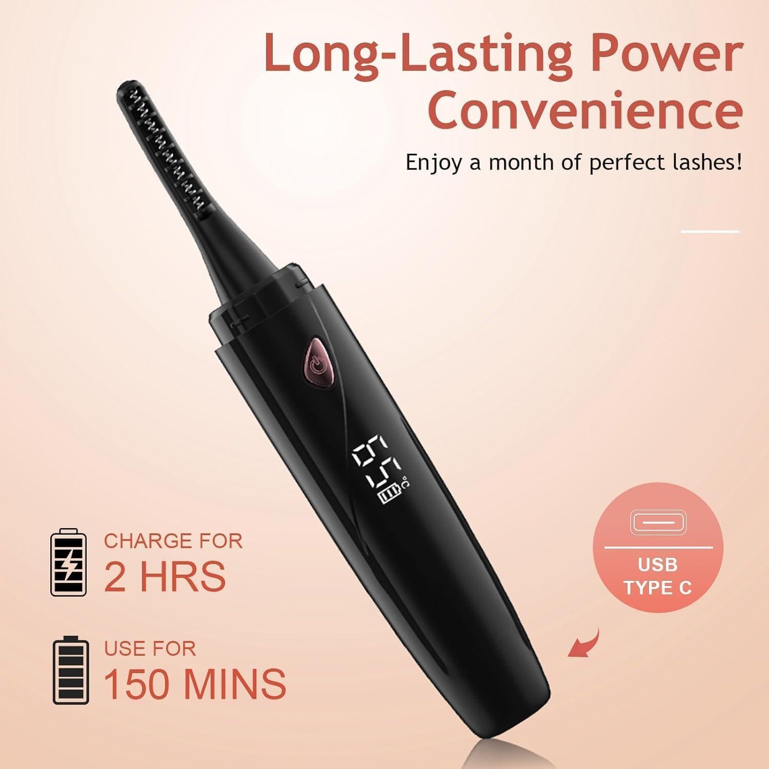 Rizador de Pestañas Calentado Valiayi con 4 Modos y Pantalla LED