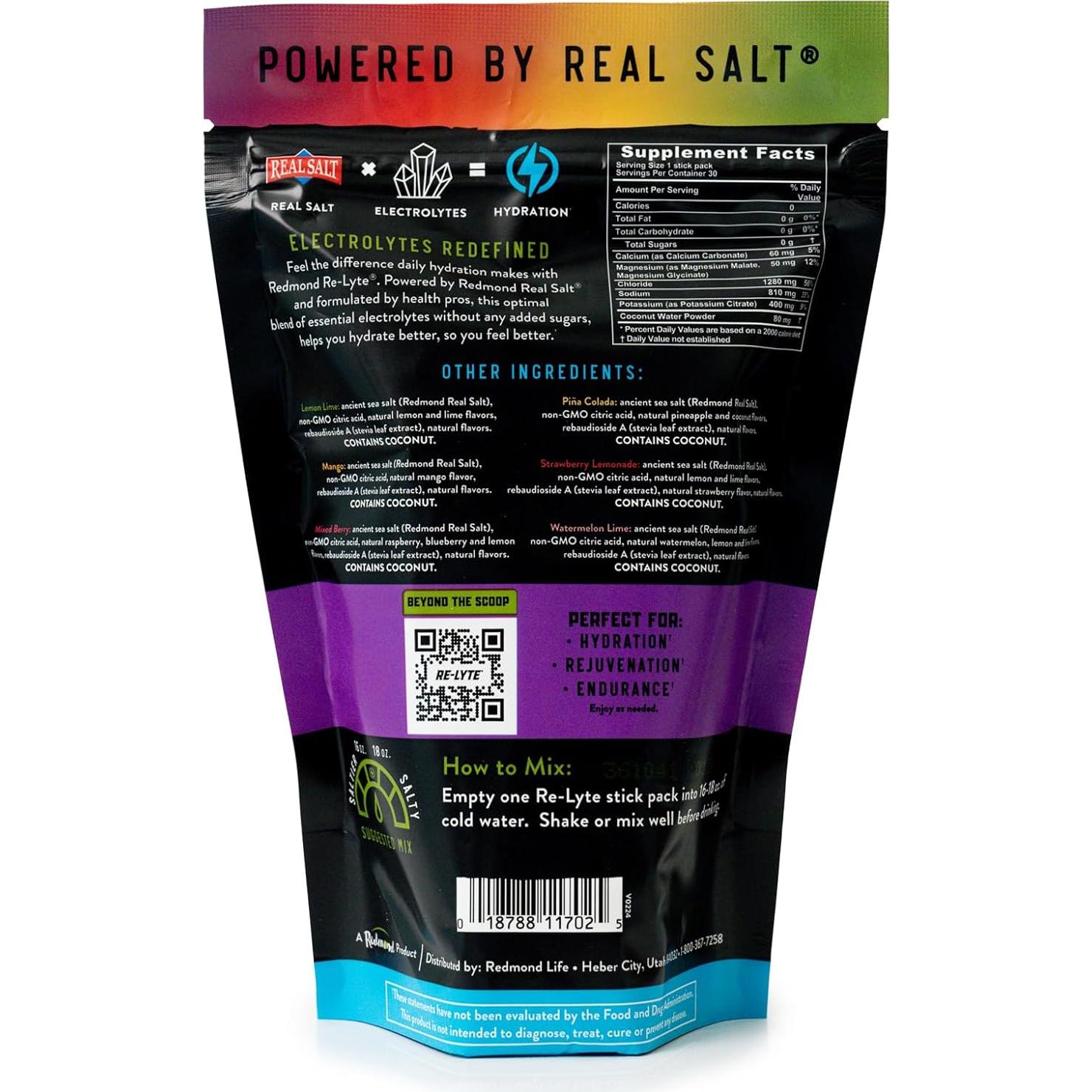 REDMOND Re-Lyte Electrolitos Hidratantes 30 Stick Variados