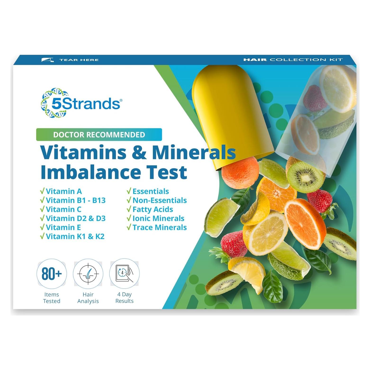 Prueba de Deficiencia Nutricional 5Strands - 80 Vitaminas y Minerales