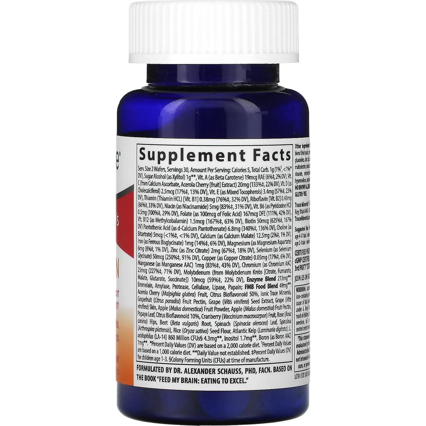 Suplemento Alimenticio Trace Minerals Feed My Brain Niños 60 Tabletas