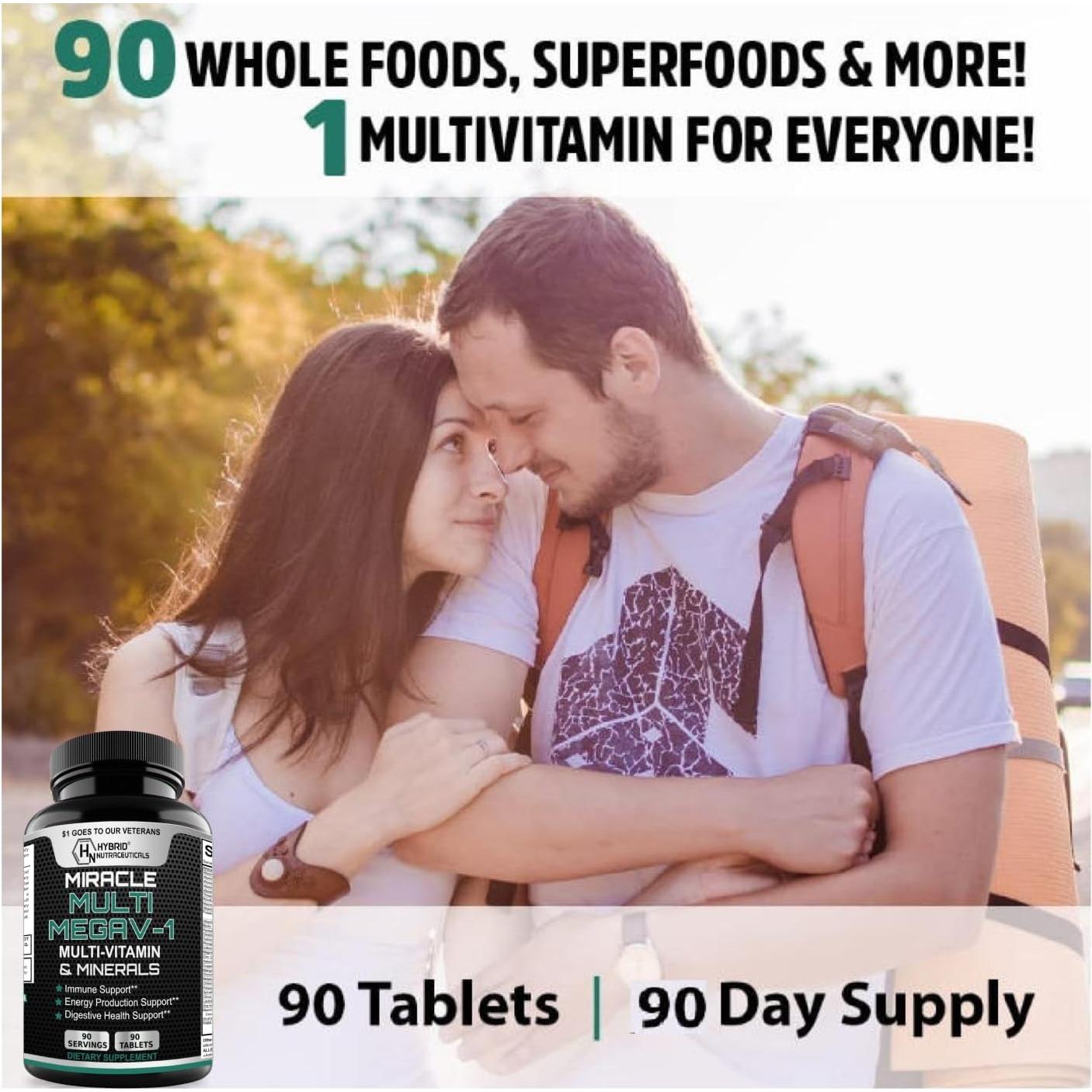 Multivitamina MEGAV-1 Hybrid Nutraceuticals - 90 tabletas