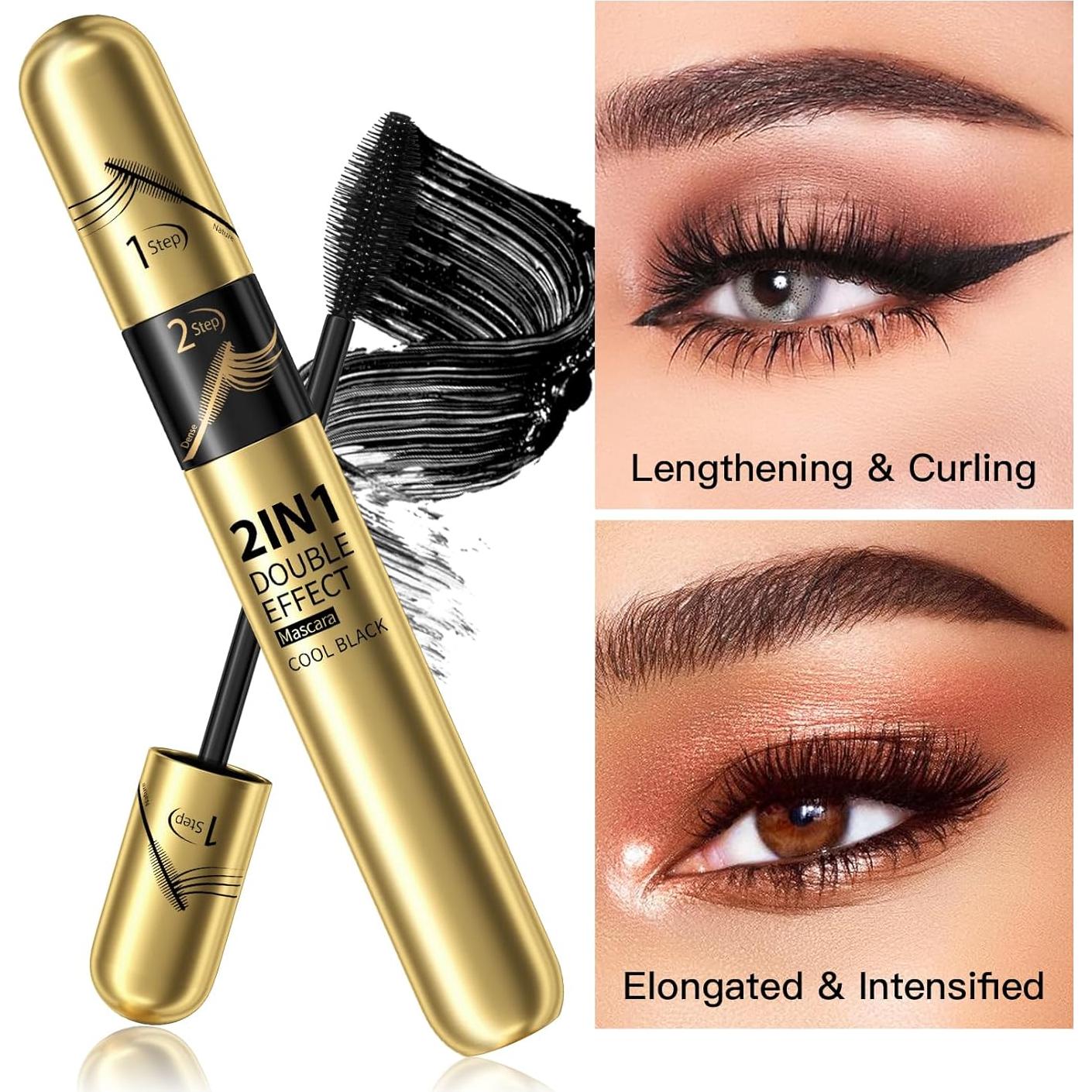 Máscara 2-en-1 YUMEYPLEMI Negra Impermeable para Pestañas