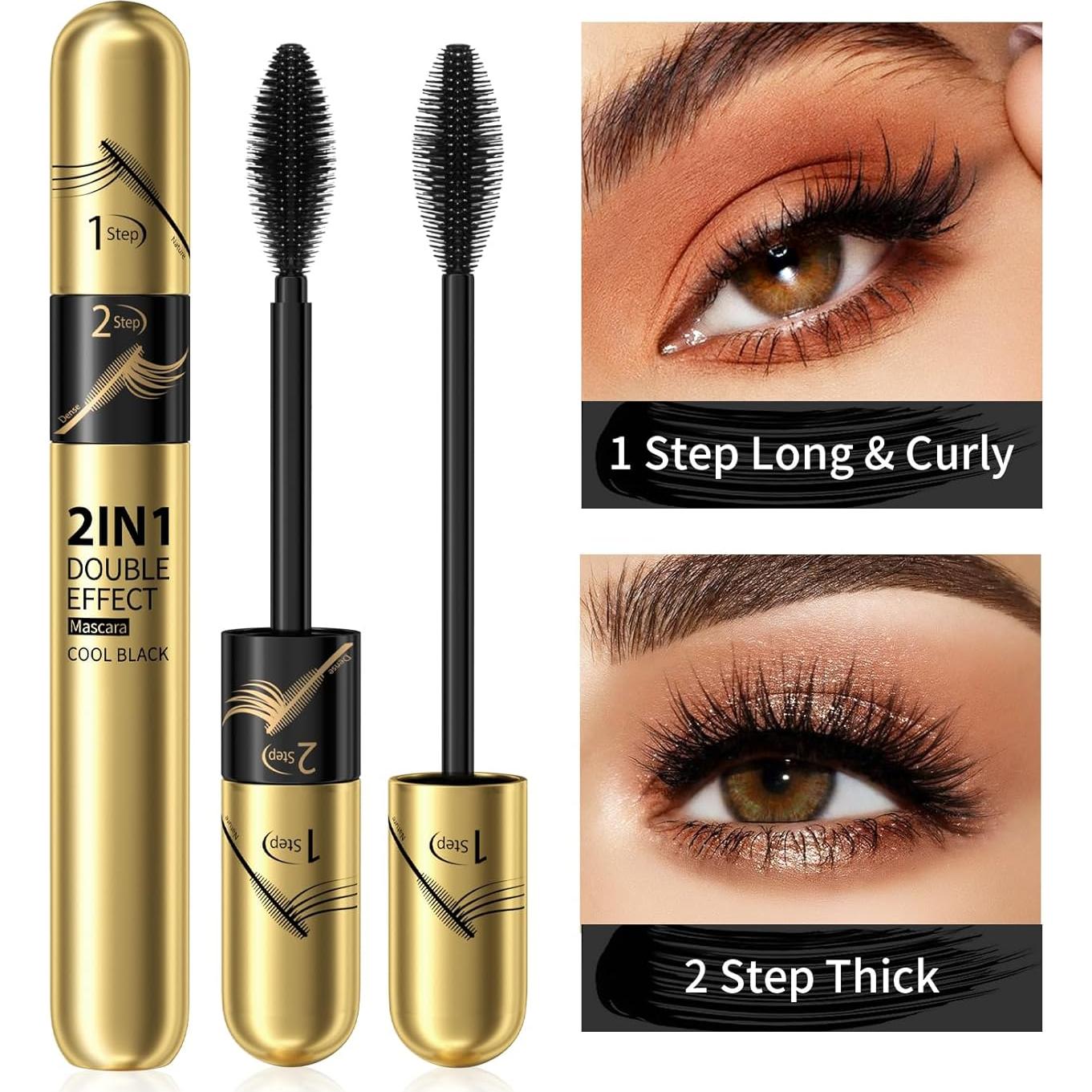 Máscara 2-en-1 YUMEYPLEMI Negra Impermeable para Pestañas