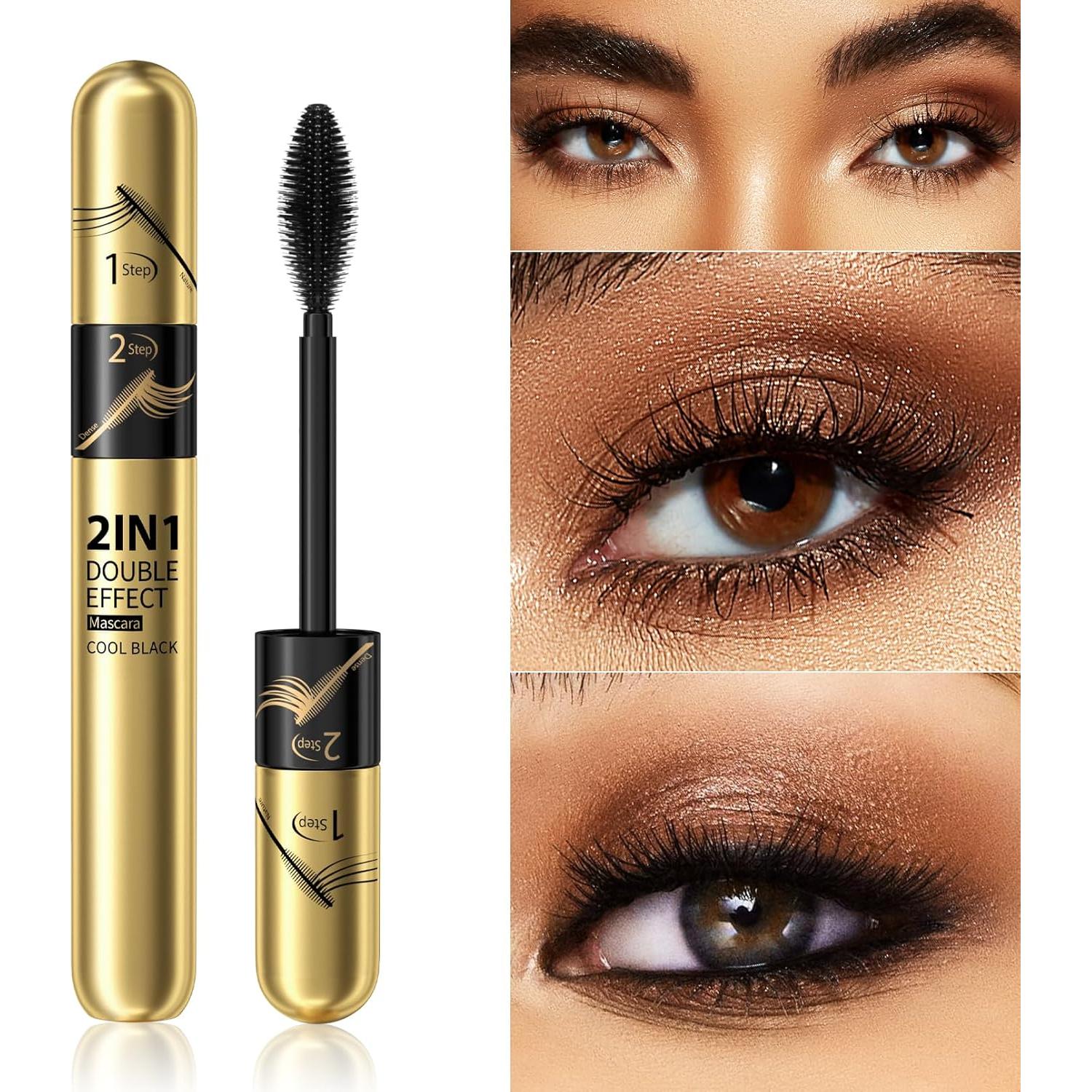 Máscara 2-en-1 YUMEYPLEMI Negra Impermeable para Pestañas