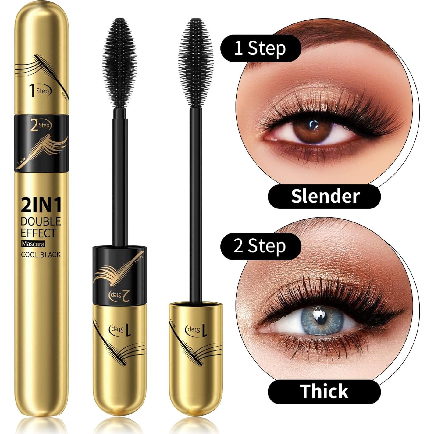 Máscara 2-en-1 YUMEYPLEMI Negra Impermeable para Pestañas