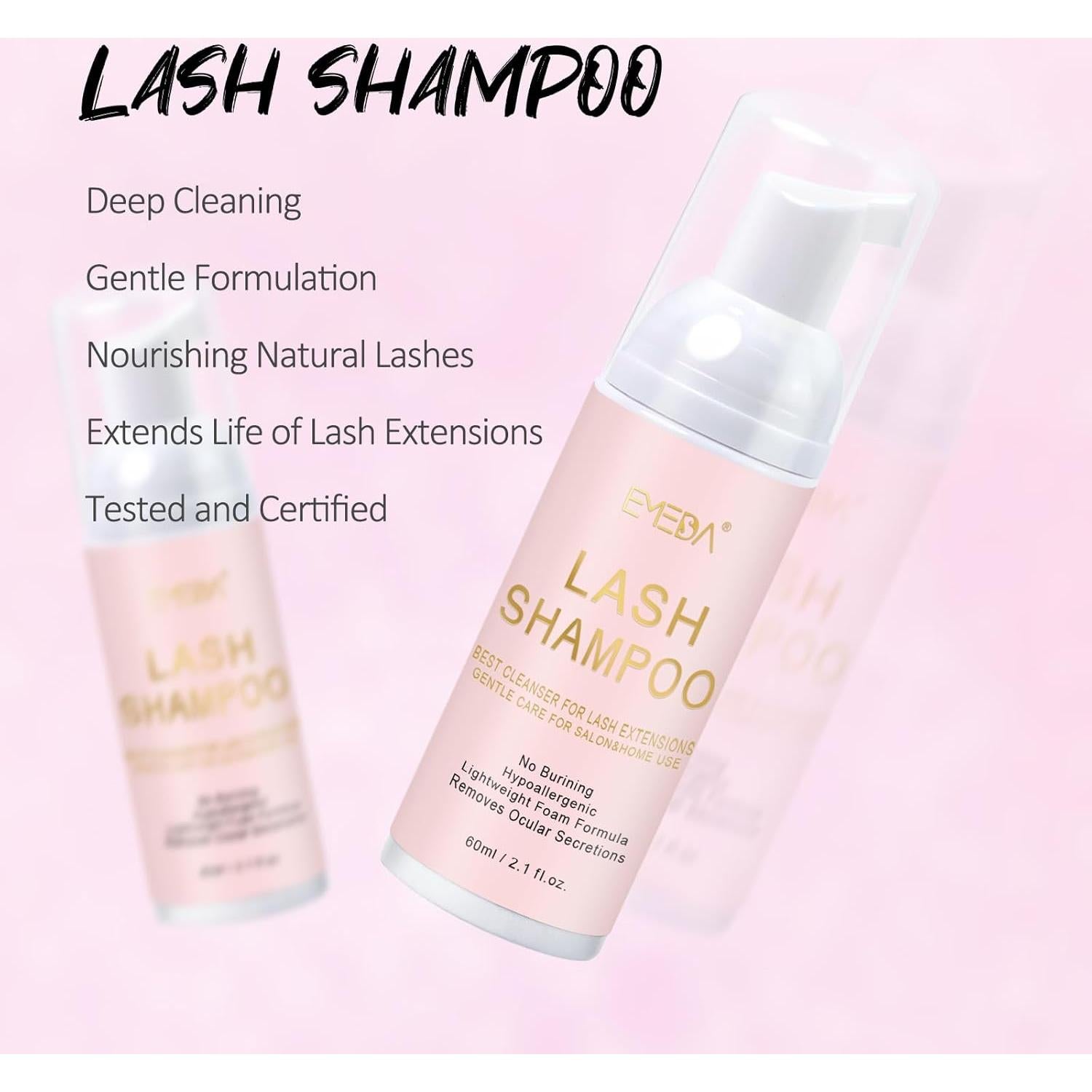 Kit de Limpieza de Pestañas EMEDA con Ventilador y Champú 60ml