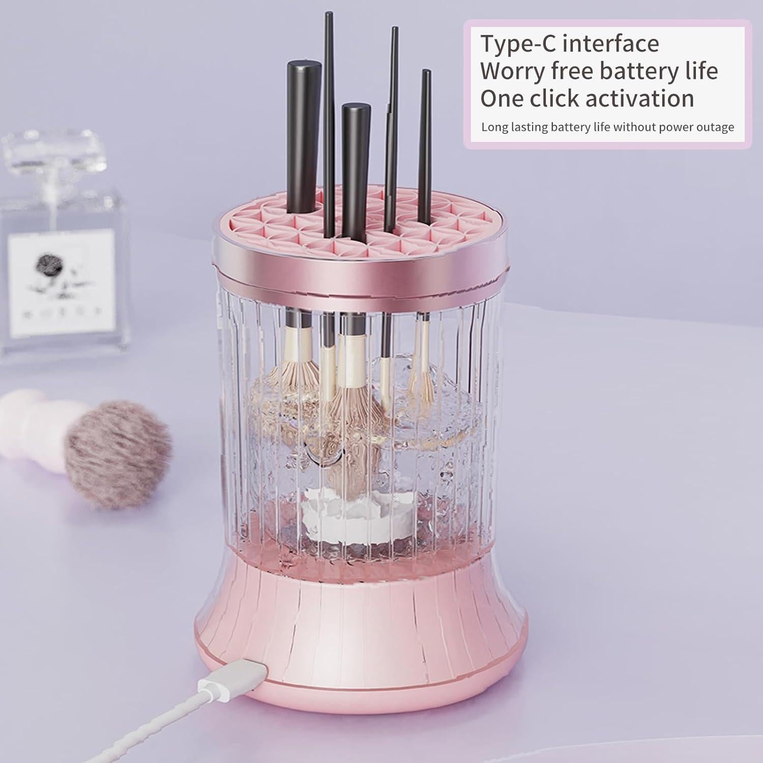 Limpiador Eléctrico de Brochas de Maquillaje AOOFCMLLC 2 en 1