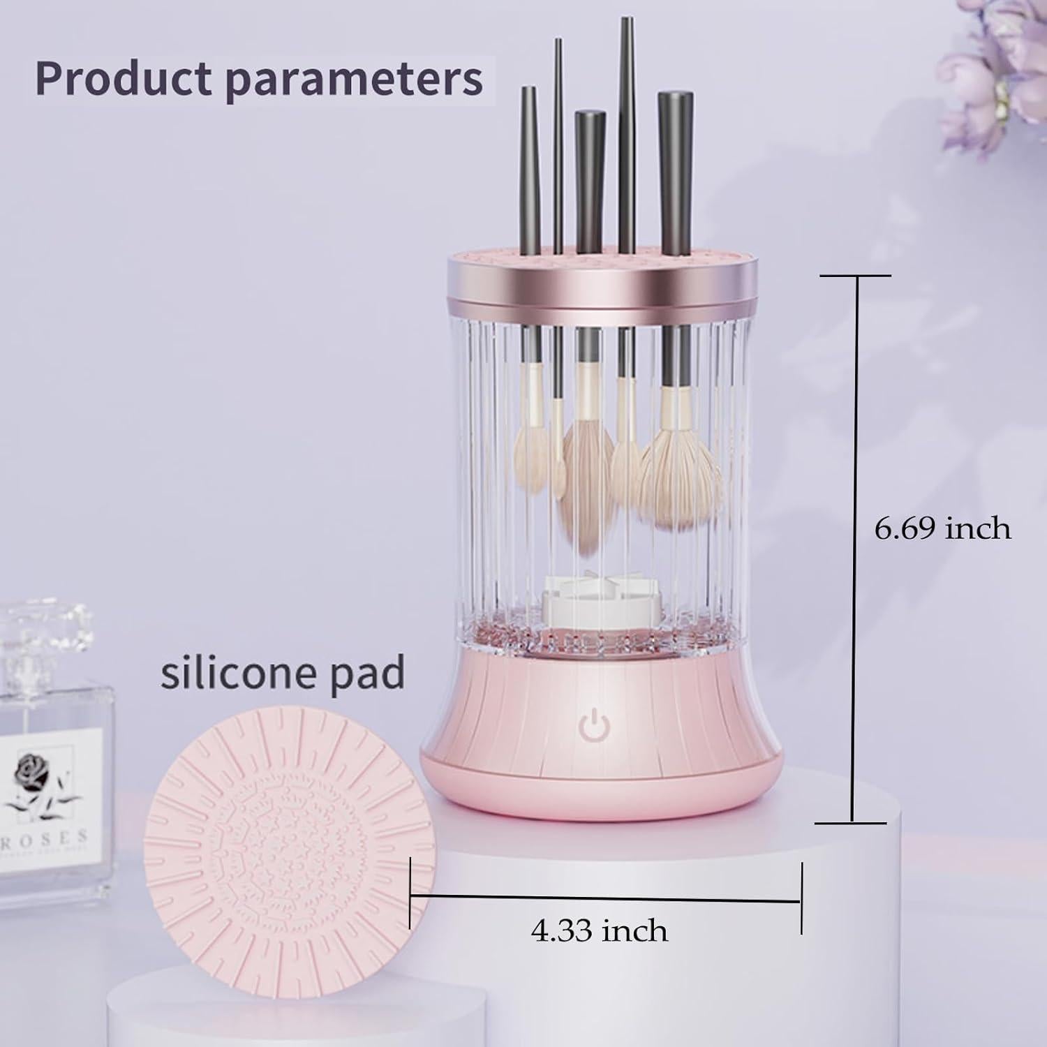 Limpiador Eléctrico de Brochas de Maquillaje AOOFCMLLC 2 en 1