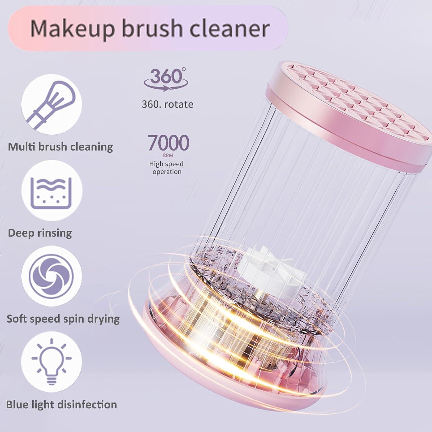 Limpiador Eléctrico de Brochas de Maquillaje AOOFCMLLC 2 en 1