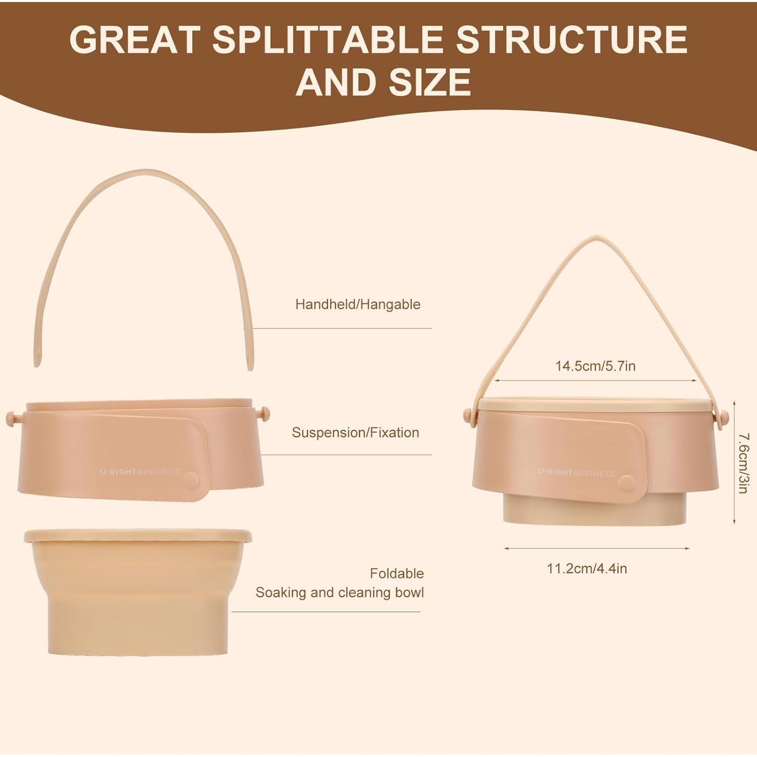 Tazón Limpiador de Brochas de Maquillaje Yeawholl Plegable 3 en 1