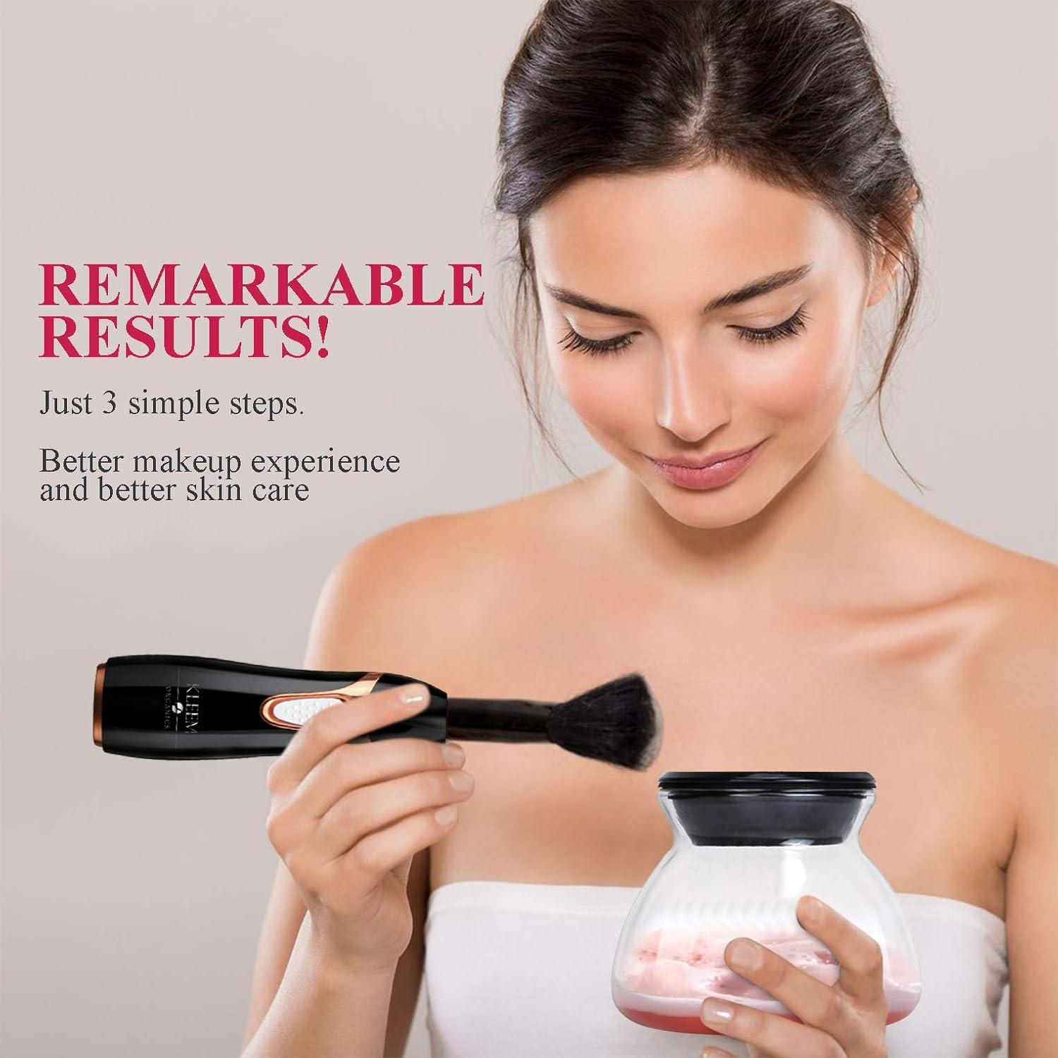 Máquina Limpiadora de Brochas de Maquillaje Kleem Organics - Eléctrica, Automática, Negra
