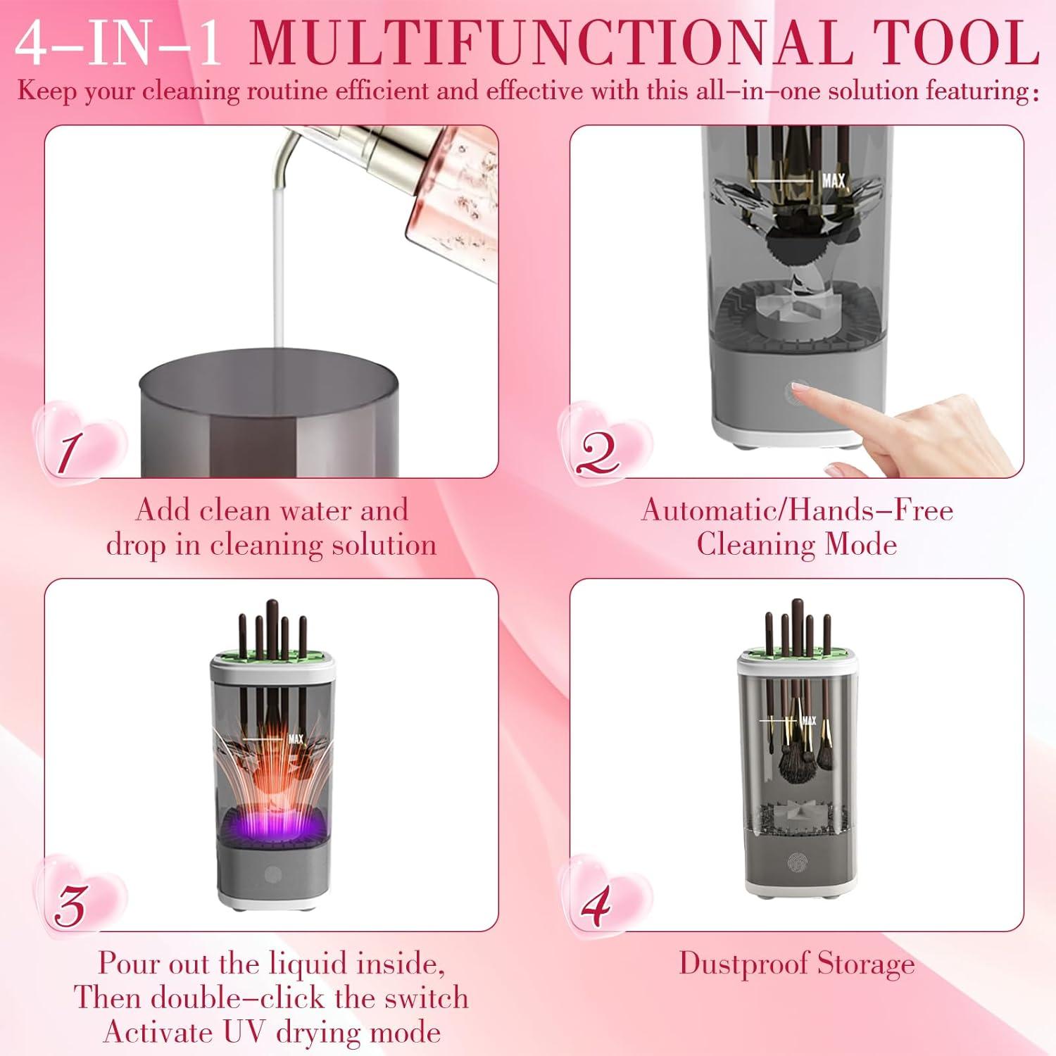 Limpiadora Automática de Brochas de Maquillaje Sowell con UV