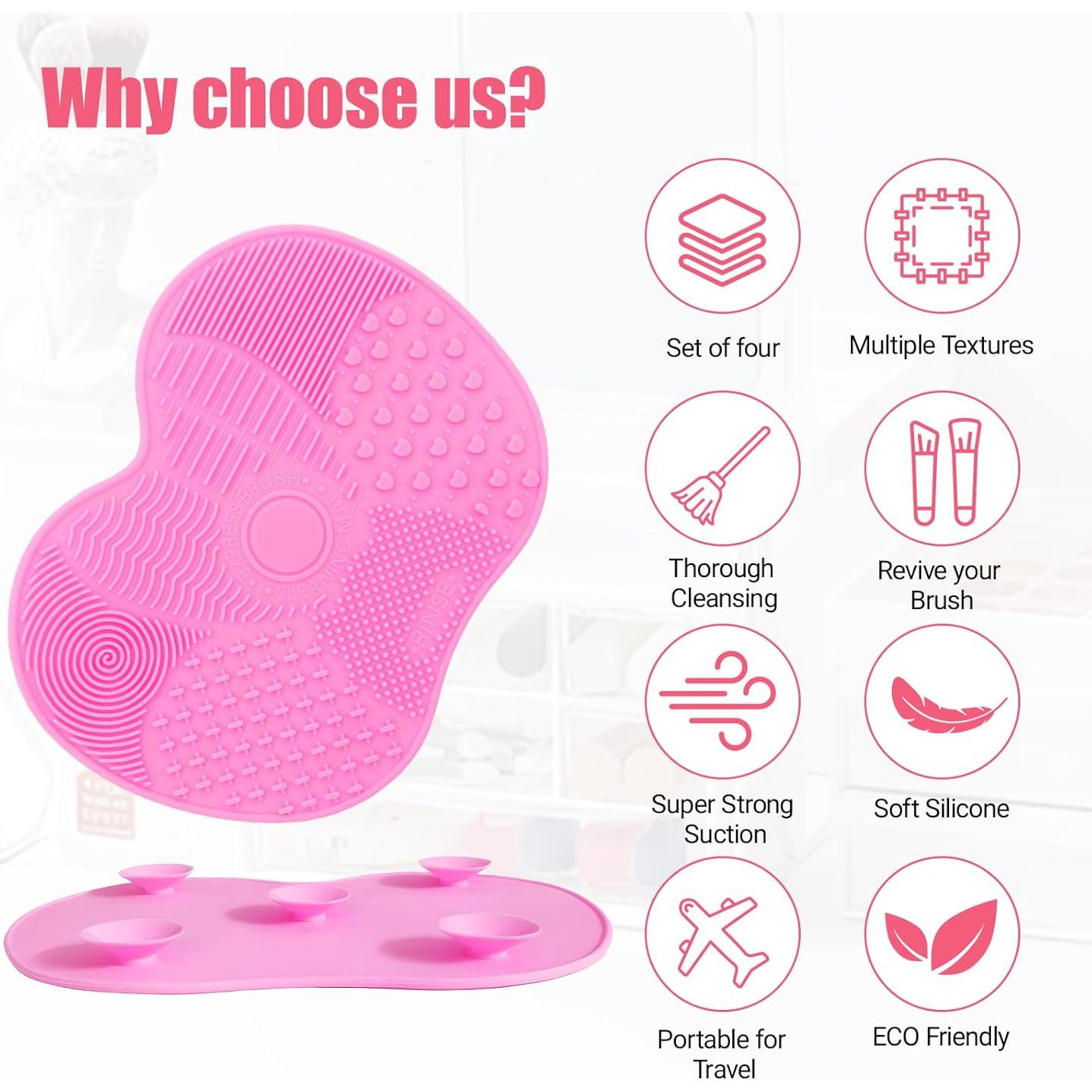 Alfombrilla Limpiadora de Brochas de Maquillaje Xorim 4 Piezas