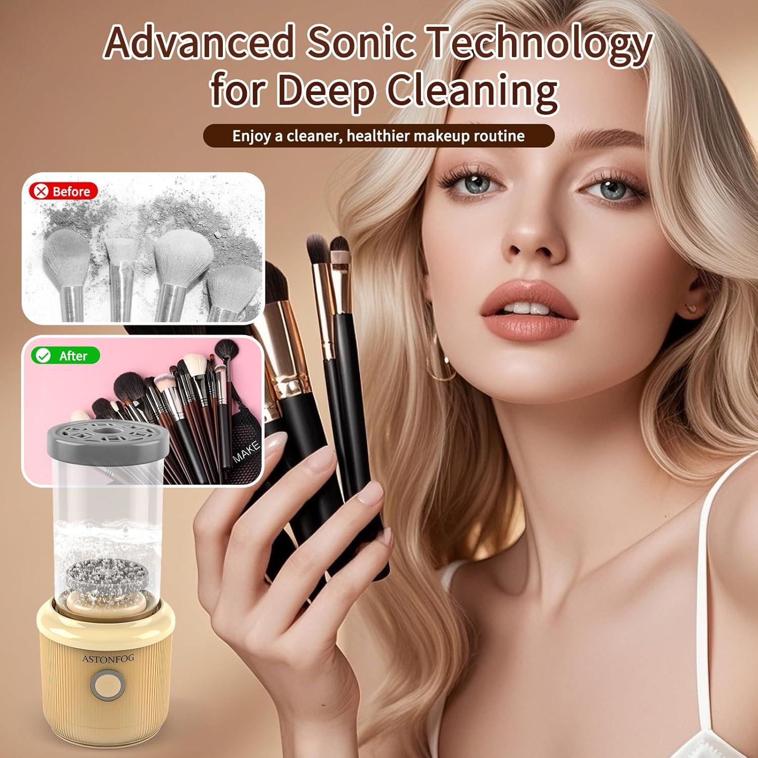 Limpiador Eléctrico de Brochas de Maquillaje ASTONFOG - Alta Velocidad