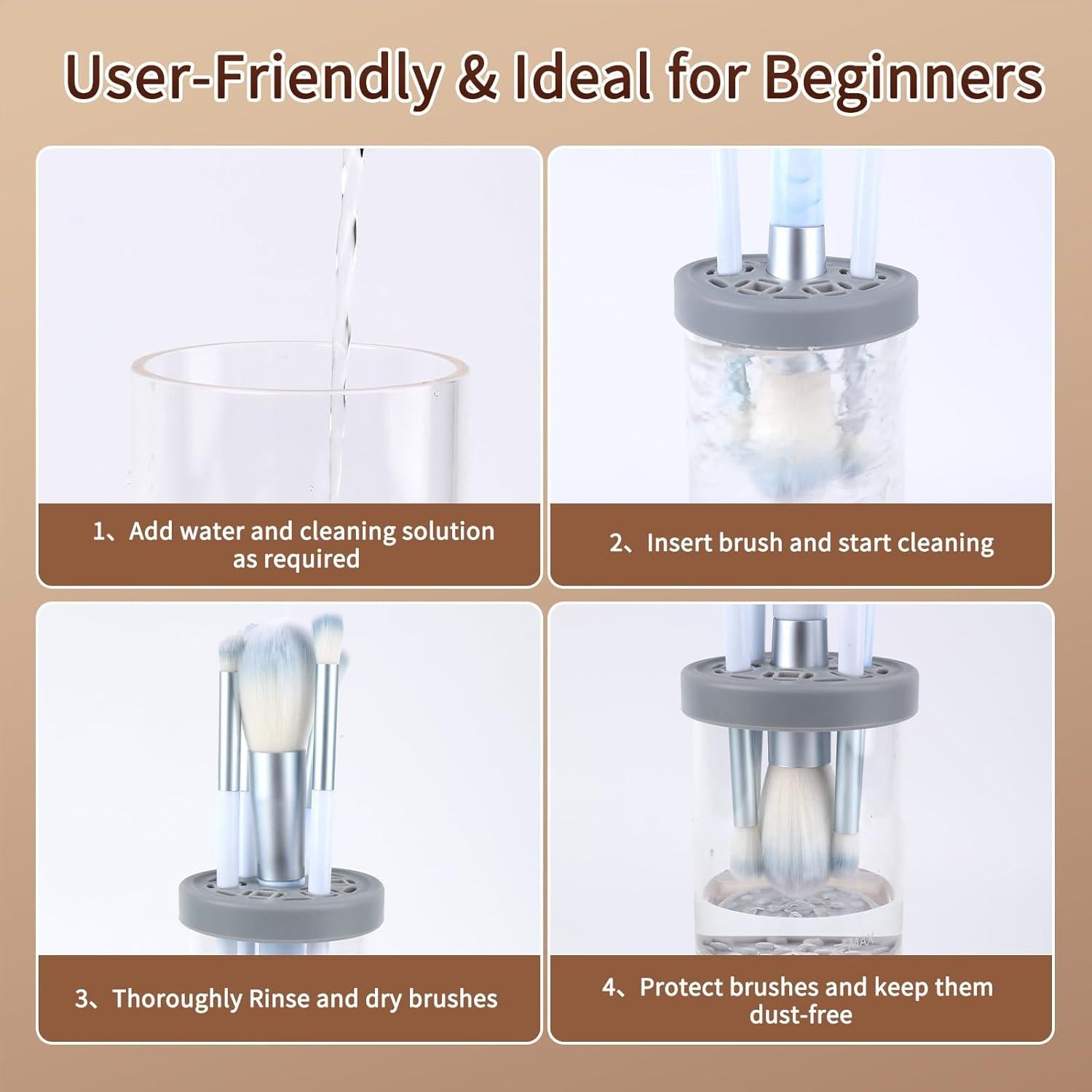 Limpiador Eléctrico de Brochas de Maquillaje ASTONFOG - Alta Velocidad