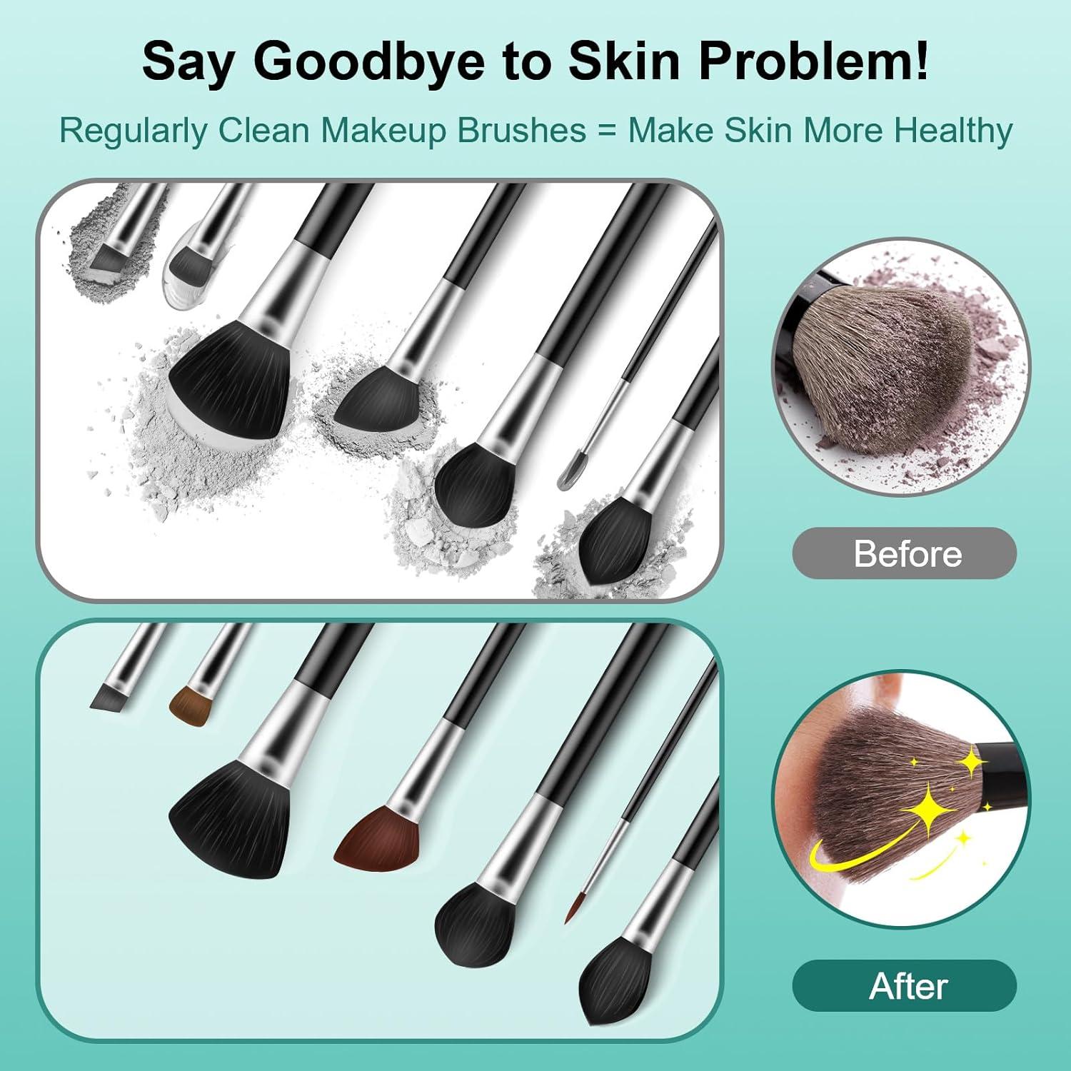 Limpiador de Brochas de Maquillaje Eléctrico Norate Verde - Limpieza Rápida y Profunda