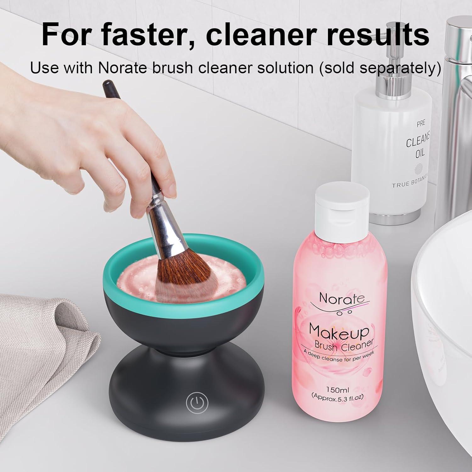 Limpiador de Brochas de Maquillaje Eléctrico Norate Verde - Limpieza Rápida y Profunda