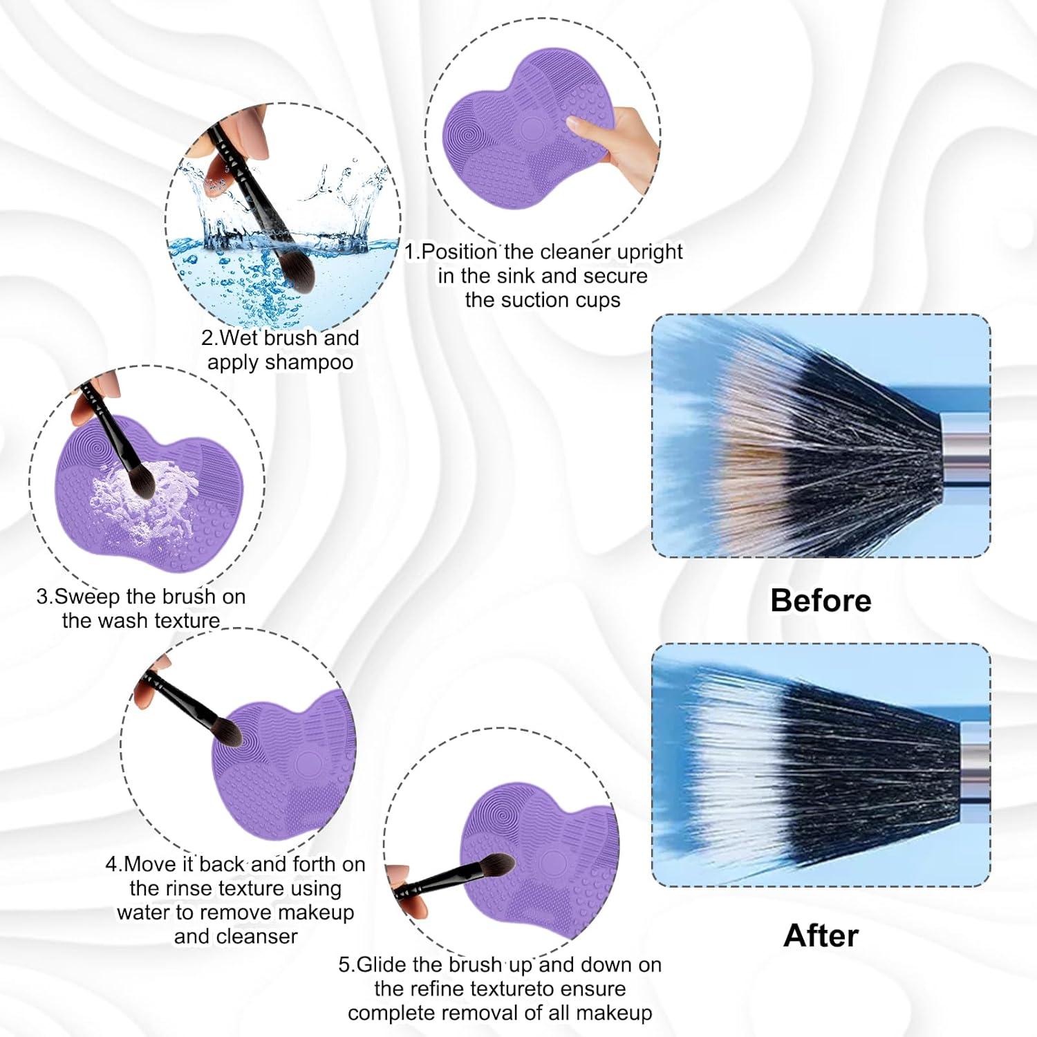 4 Piezas Alfombrilla Limpiadora de Brochas de Silicona PKRFCJ