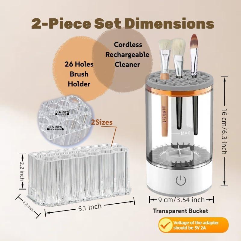 Limpiador Eléctrico de Brochas Babluble con Soporte Blanco