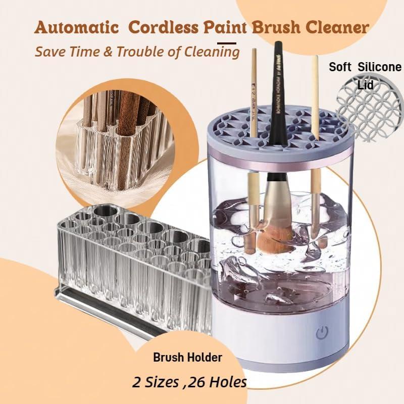 Limpiador Eléctrico de Brochas Babluble con Soporte Blanco