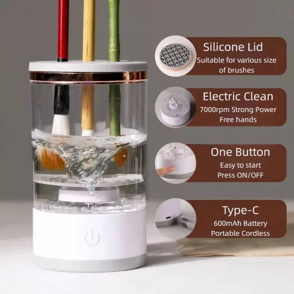 Limpiador Eléctrico de Brochas Babluble con Soporte Blanco