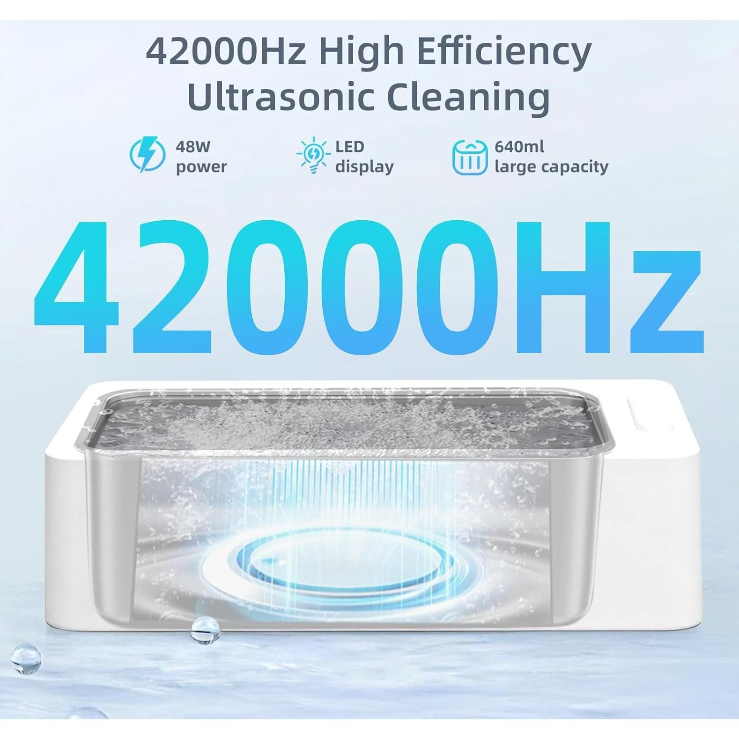 Limpiador Ultrasónico de Joyas Yimaga 540ml 42KHz Acero Inoxidable