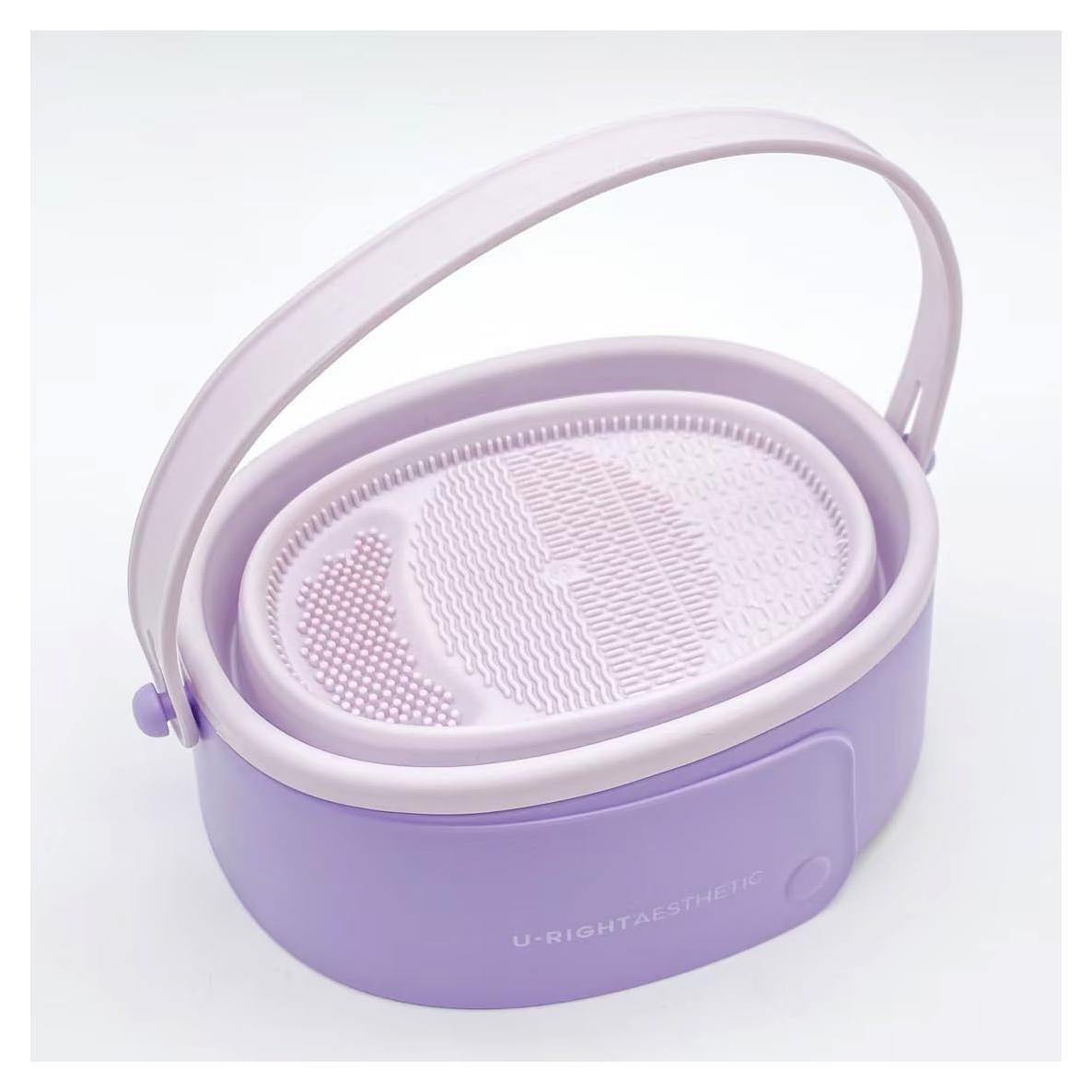 Tazón de limpieza de brochas DEYUNQIANG 3 en 1 silicona morado