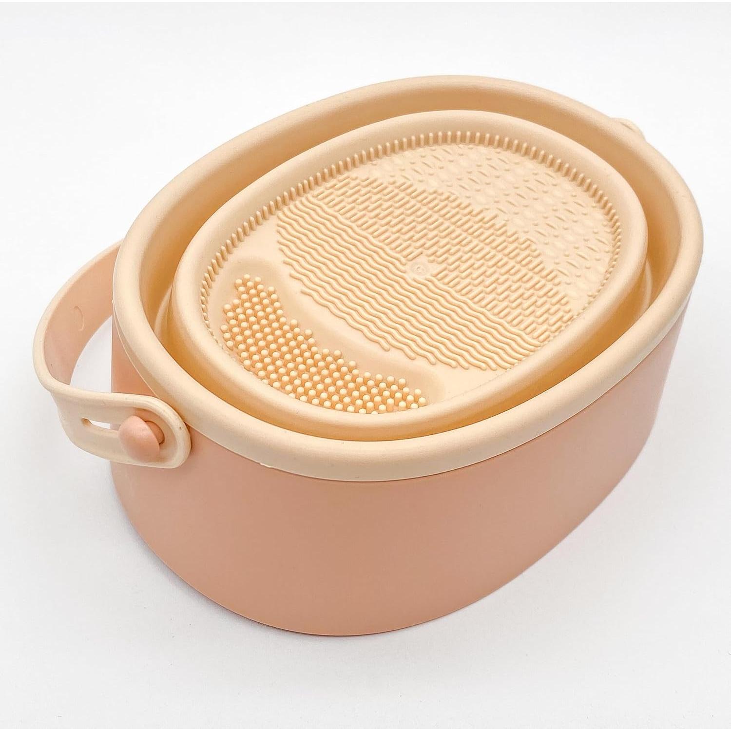 Tazón de limpieza de brochas DEYUNQIANG 3 en 1 silicona morado