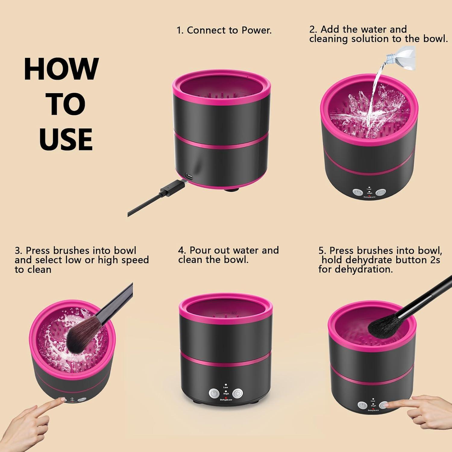 Limpiadora de Brochas de Maquillaje Eléctrica Cucufor MC-101BKP