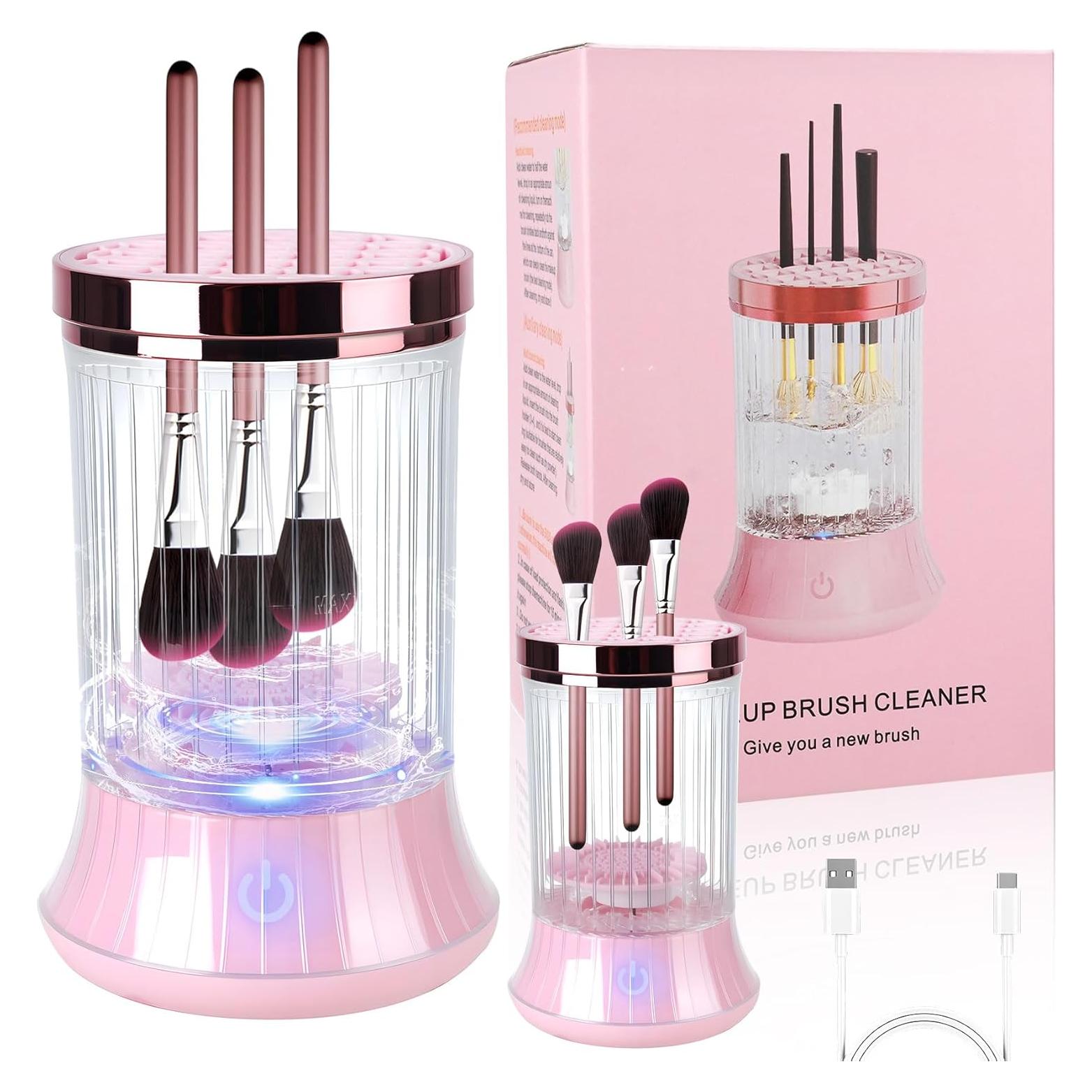 Limpiador Eléctrico de Brochas de Maquillaje LoTanop Rosa