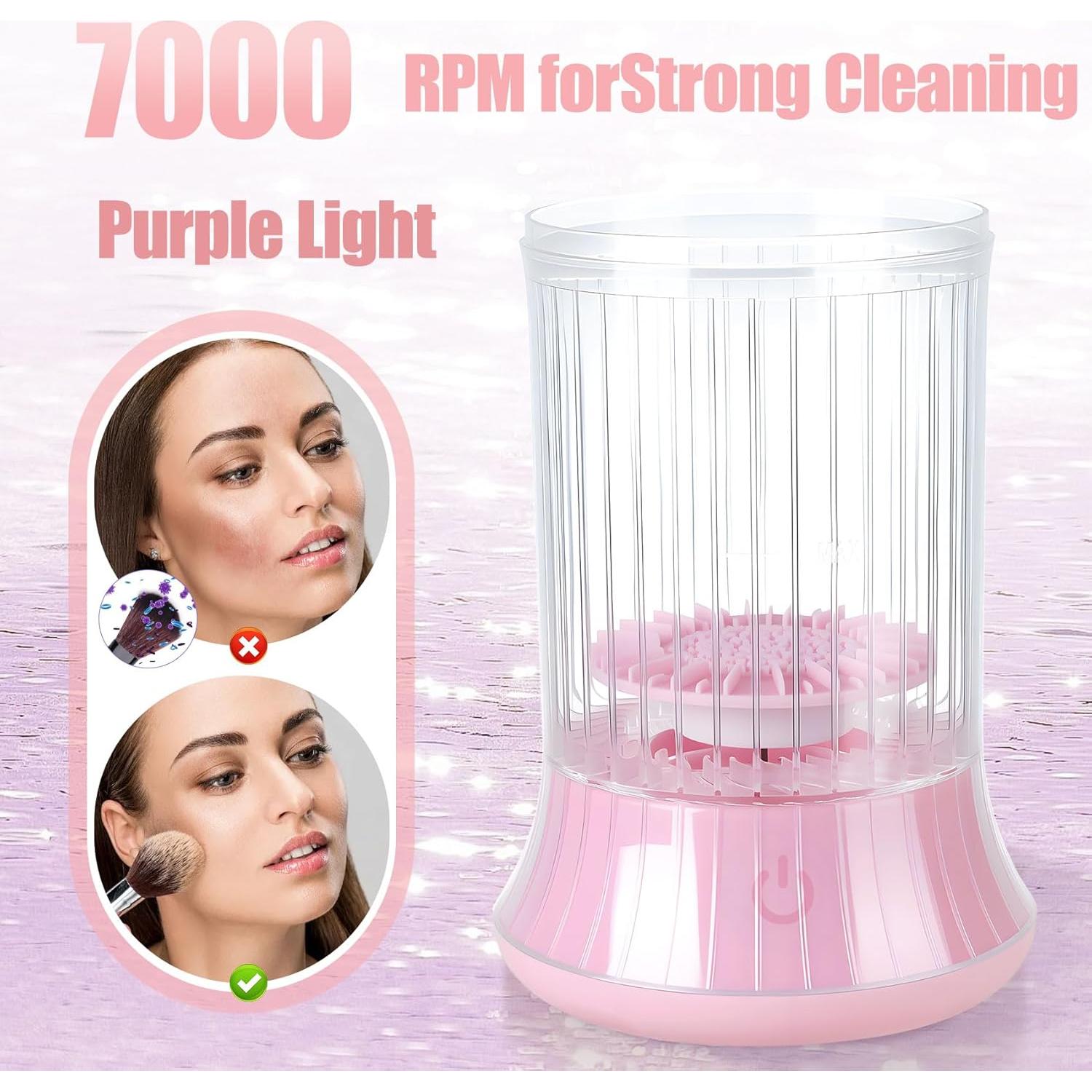 Limpiador Eléctrico de Brochas de Maquillaje LoTanop Rosa