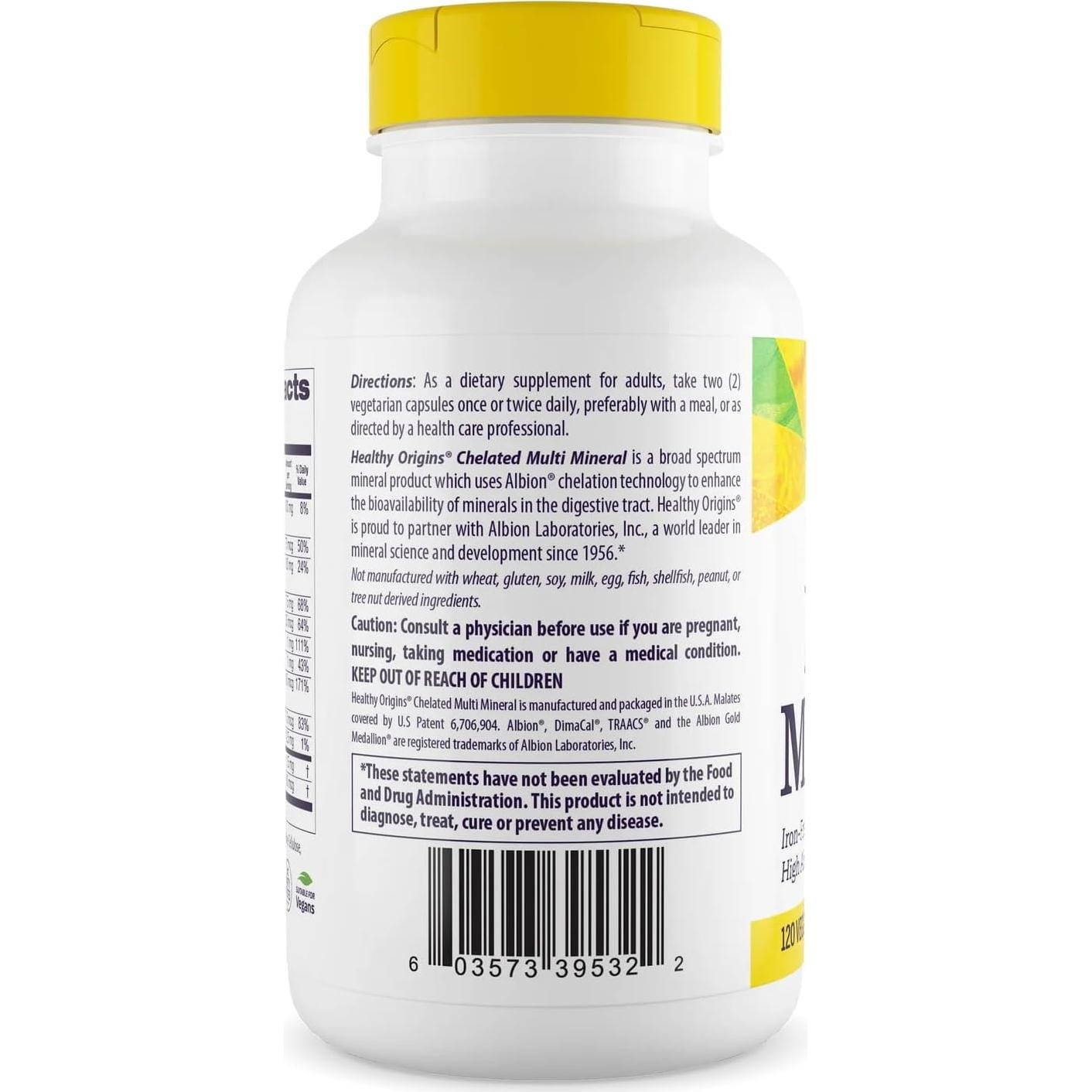 Mineral Múltiple Quelado Healthy Origins 120 Cápsulas Vegetales