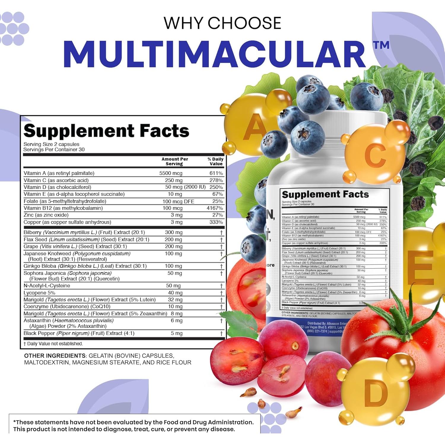 Vitaminas para los Ojos Clean Nutraceuticals Luteína 40mg