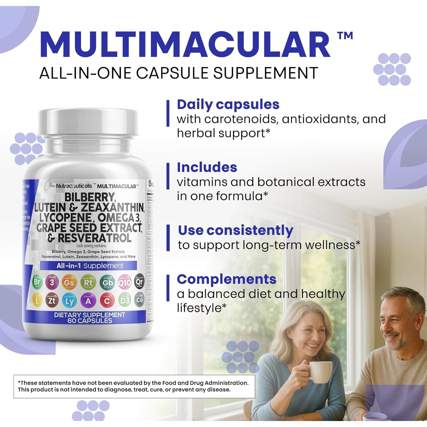 Vitaminas para los Ojos Clean Nutraceuticals Luteína 40mg