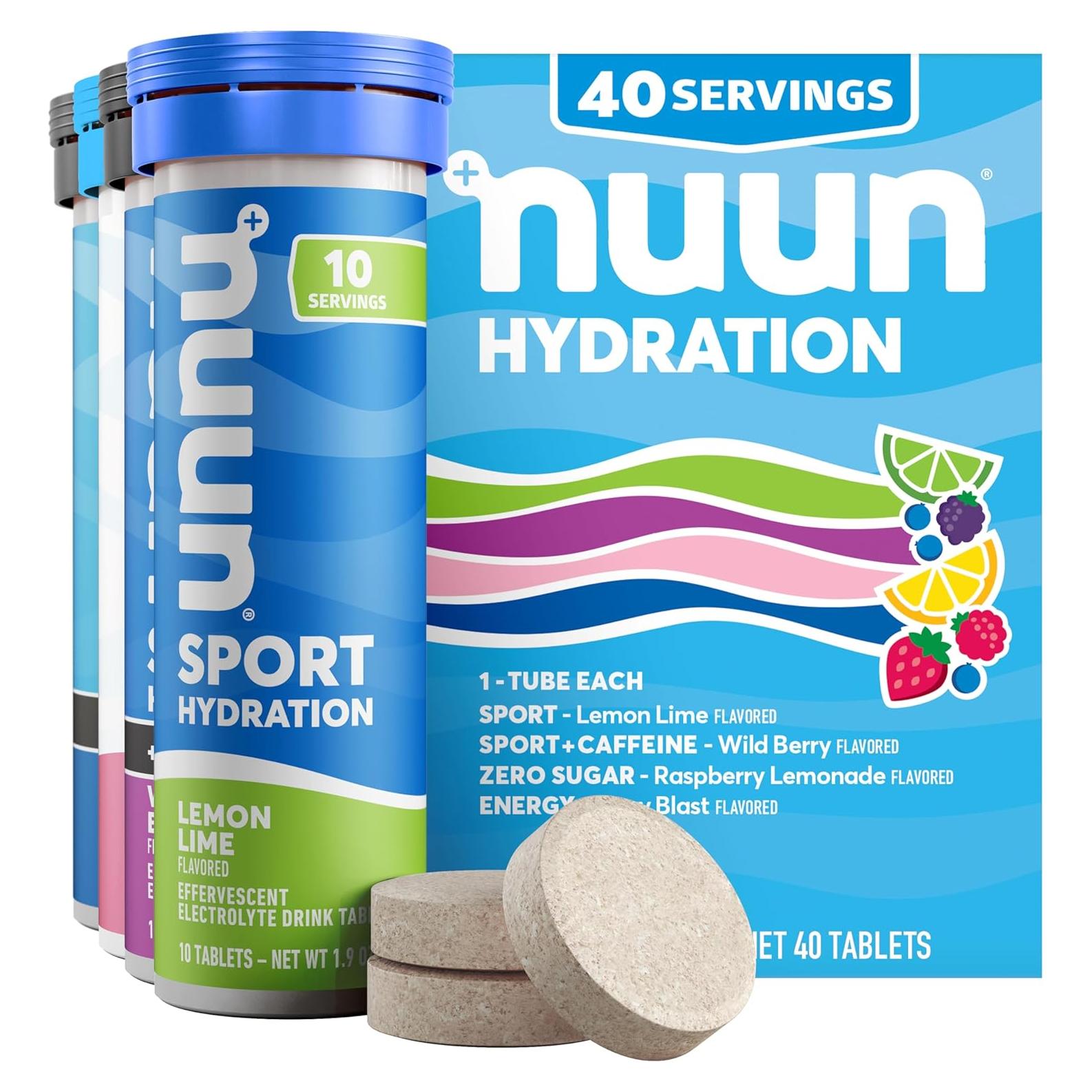 Tabletas de Electrolitos Nuun - Hidratación Sin Azúcar, 40 Porciones