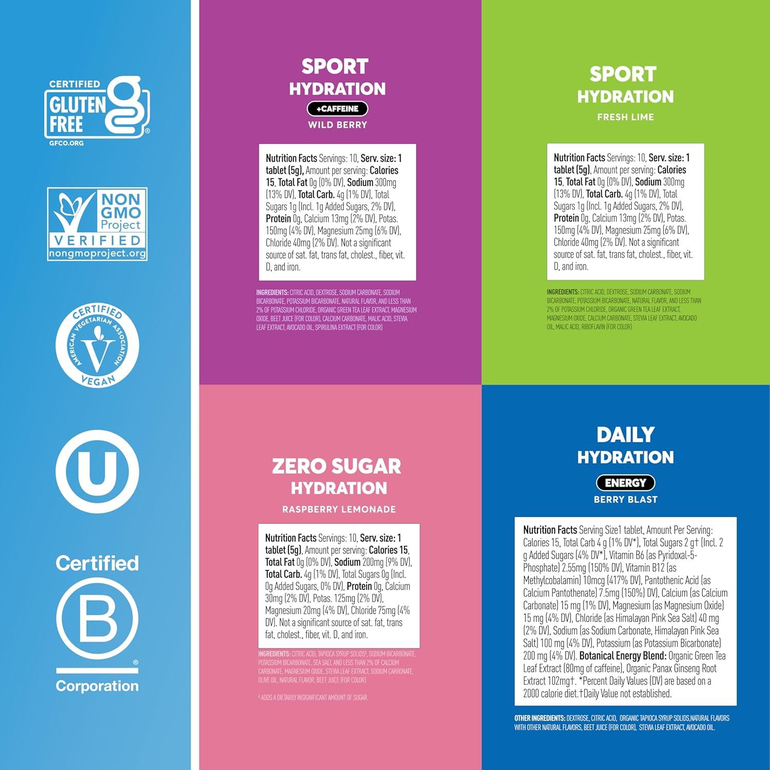 Tabletas de Electrolitos Nuun - Hidratación Sin Azúcar, 40 Porciones