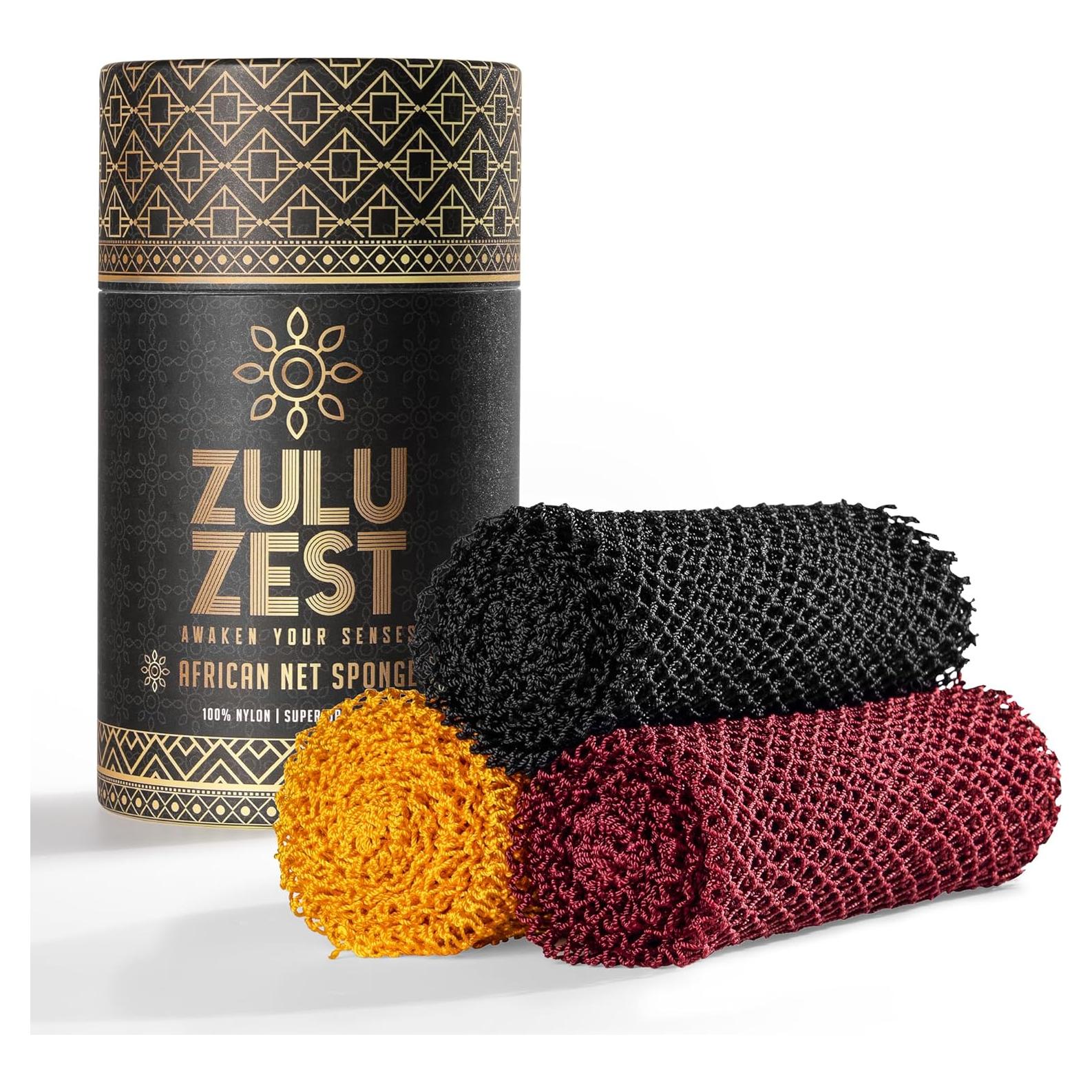 Esponja Exfoliante de Red Africana Zulu Zest - Paquete de 3