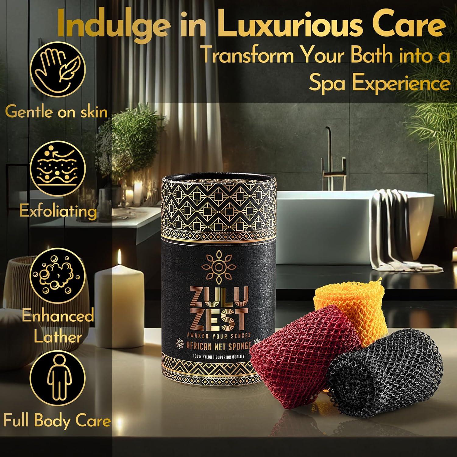 Esponja Exfoliante de Red Africana Zulu Zest - Paquete de 3