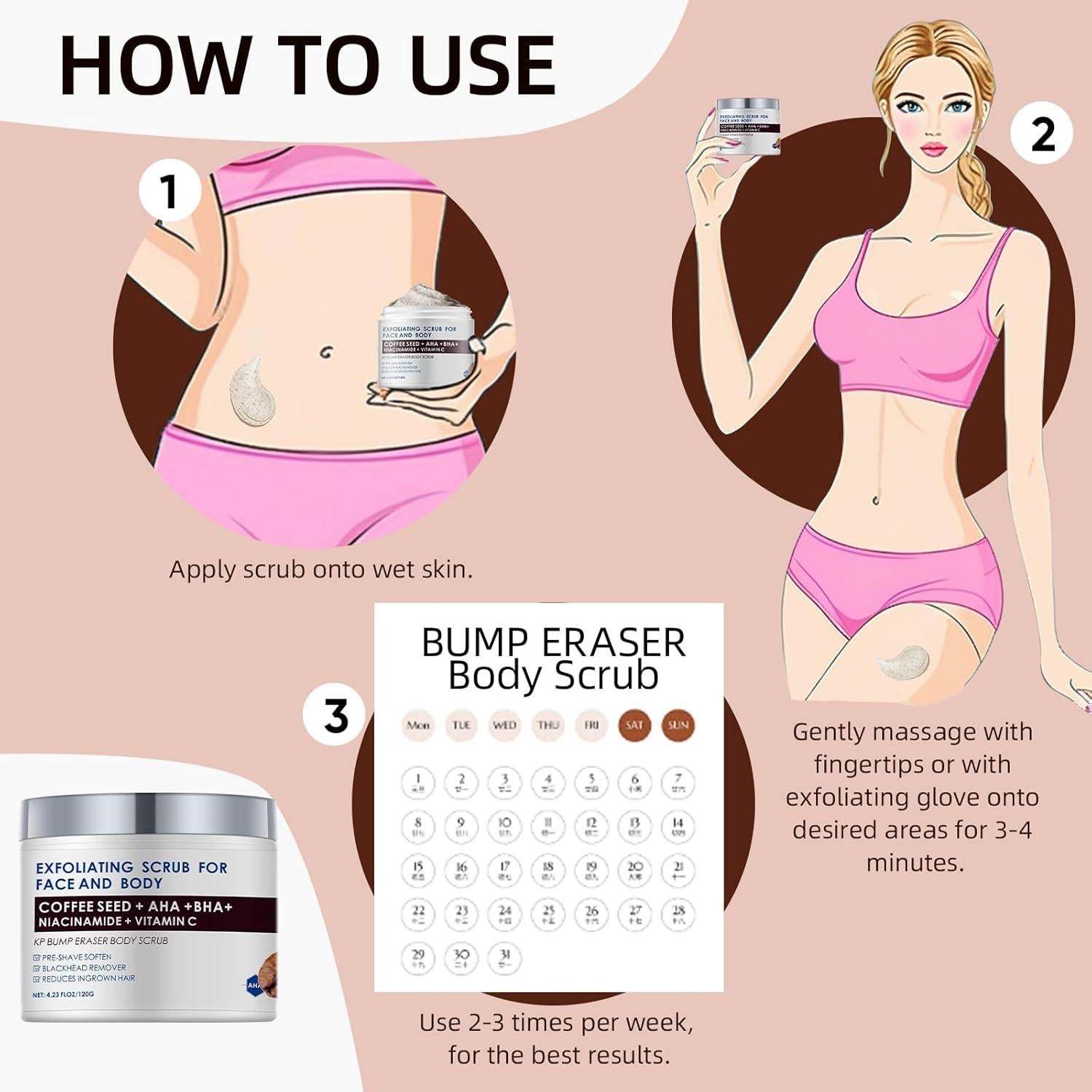 Exfoliante Corporal KP Bump Eraser 120g - AHA Natural para Vellos Encarnados